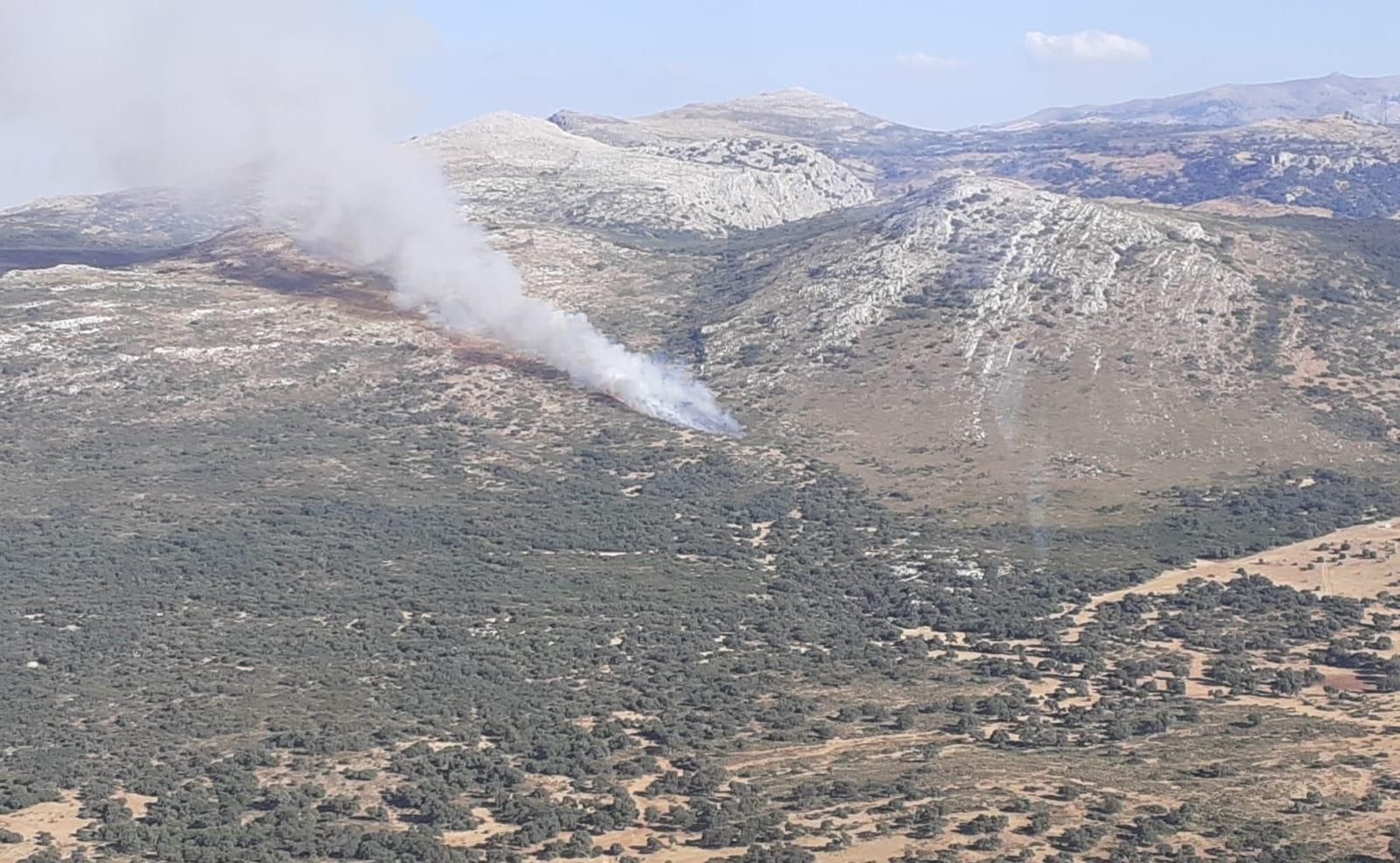 Incendio en Ronda, declarado en el campo de tiro Las Navetas.