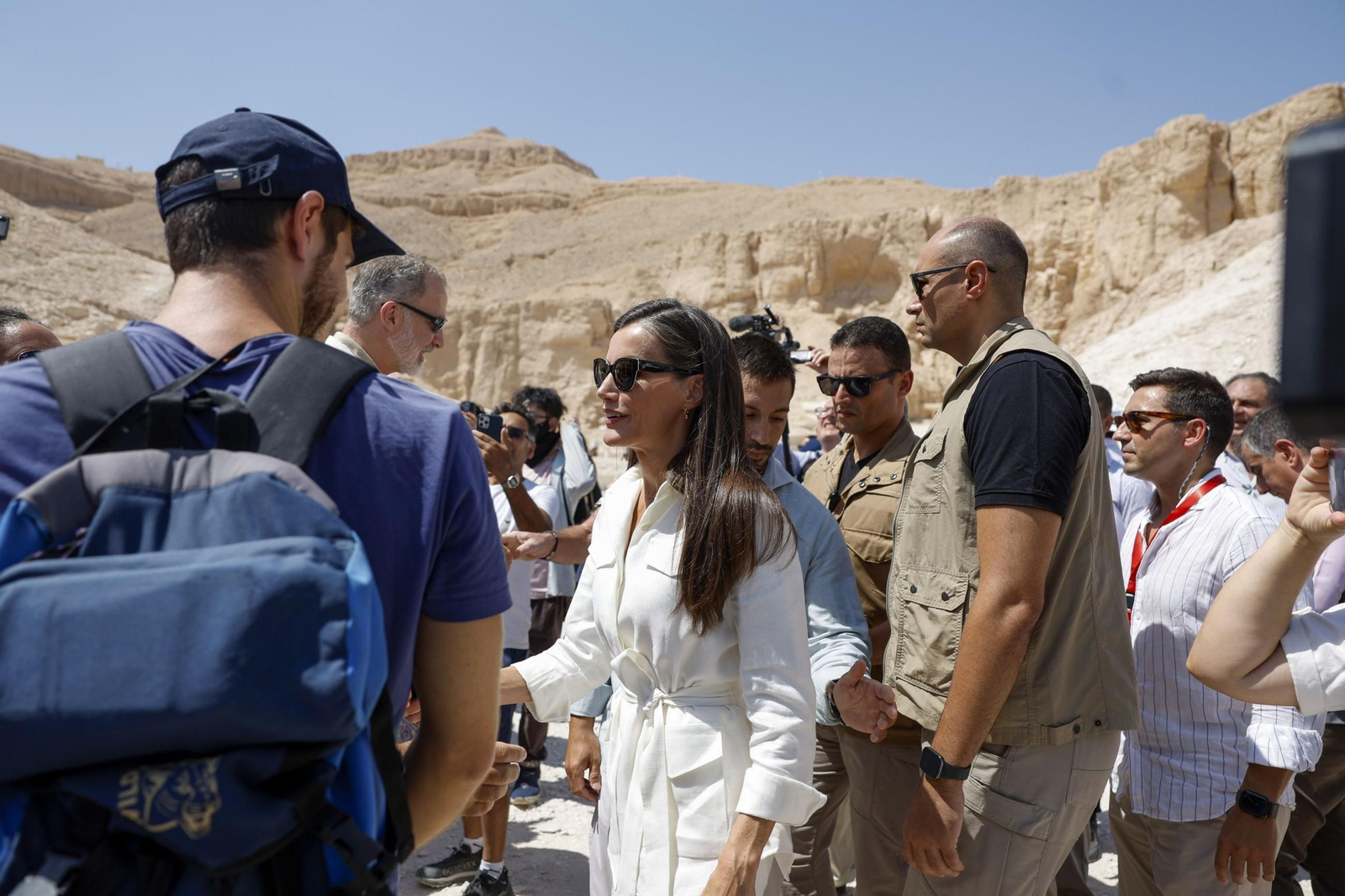 Las fotos de la visita de don Felipe y doña Letizia al Valle de los Reyes de Egipto, en Luxor