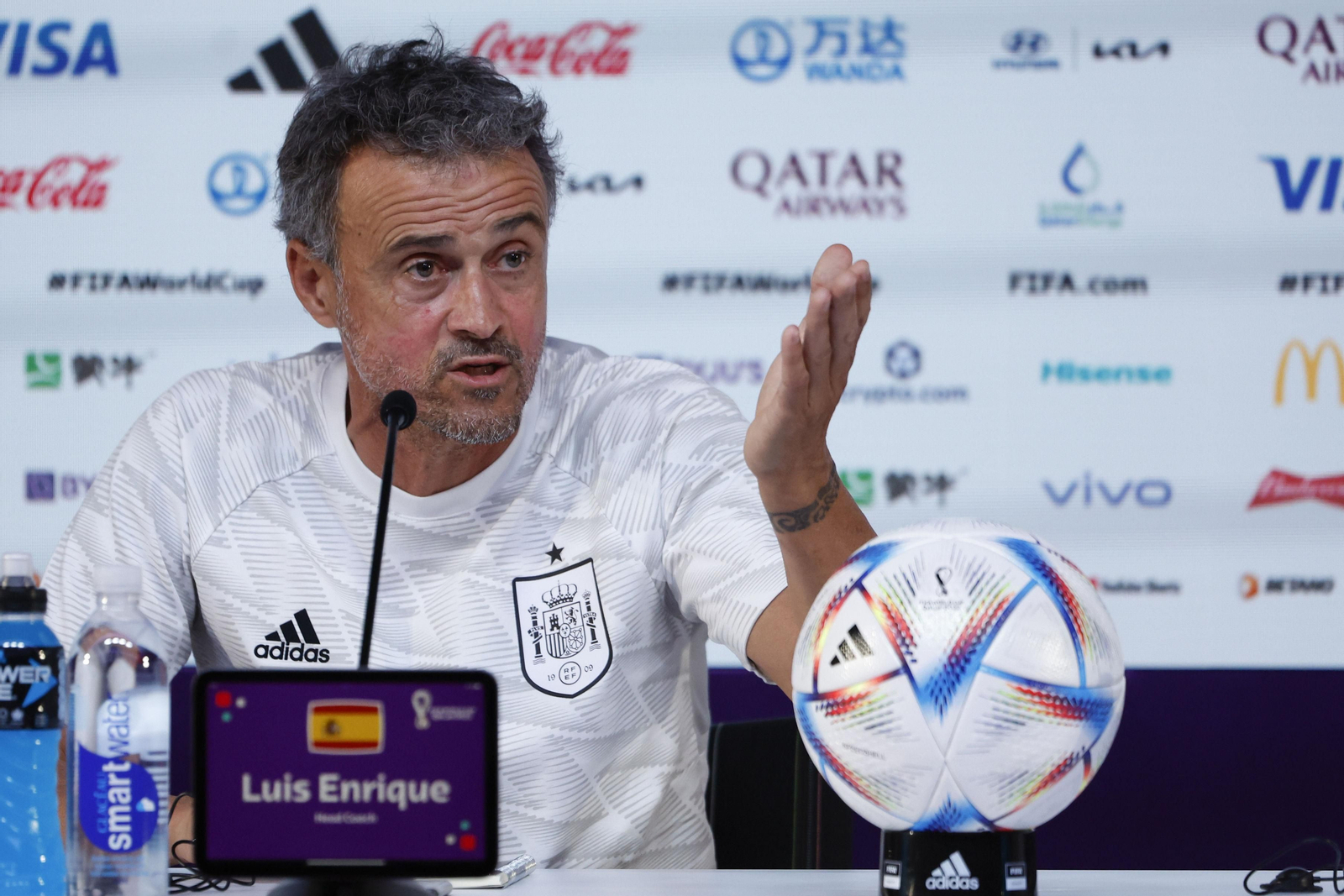 Luis Enrique, en un momento de la rueda de prensa ofrecida en la previa del partido ante Japón.