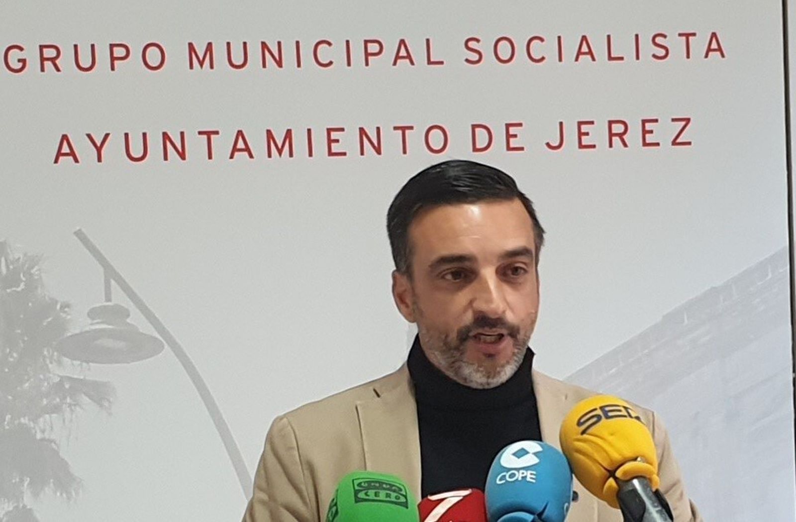 El portavoz socialista, José Antonio Díaz, en una rueda de prensa reciente