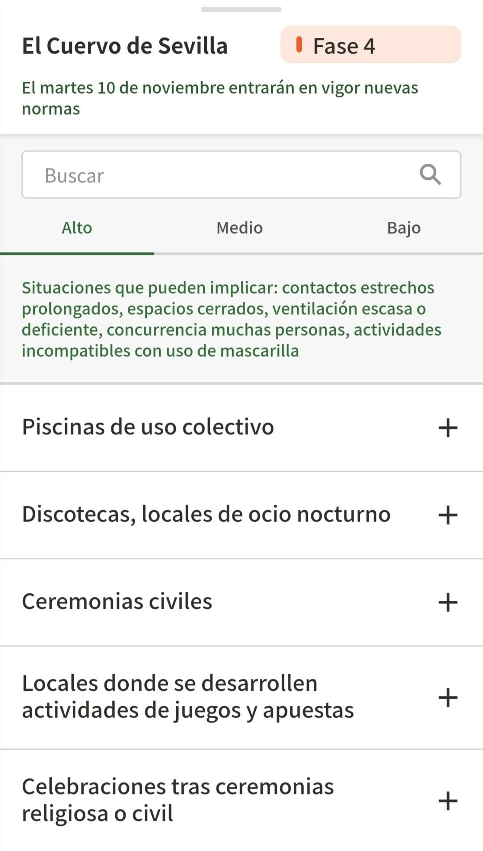 Situación específica de El Cuervo.