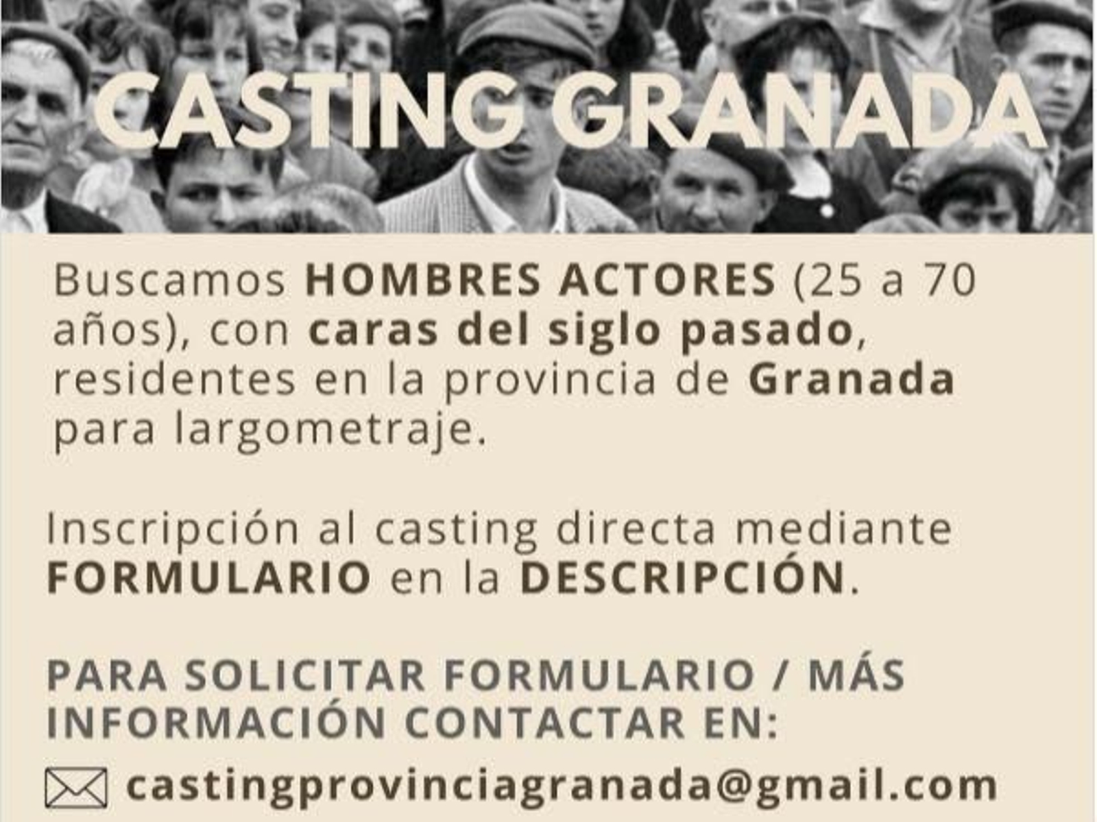 El catel del anuncio del casting.