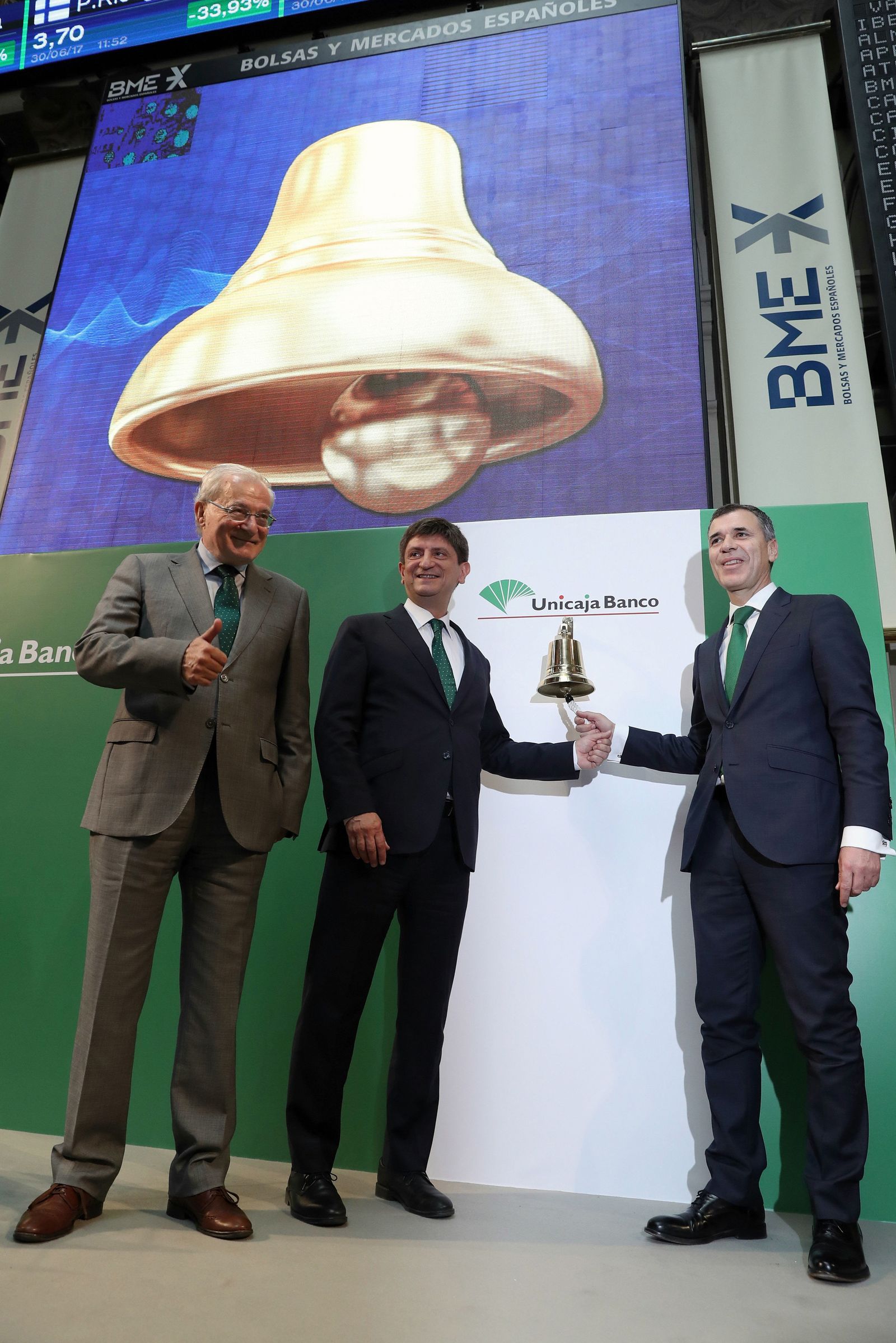 La salida a Bolsa de Unicaja Banco en imágenes