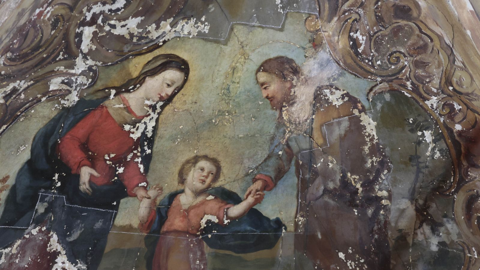 Escena de la huida a Egipto en la que se observa ya la luz de las pinturas.