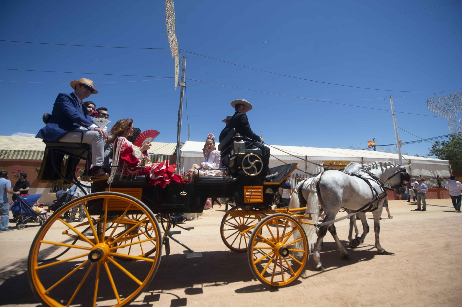 Un coche de caballos en El Arenal.
