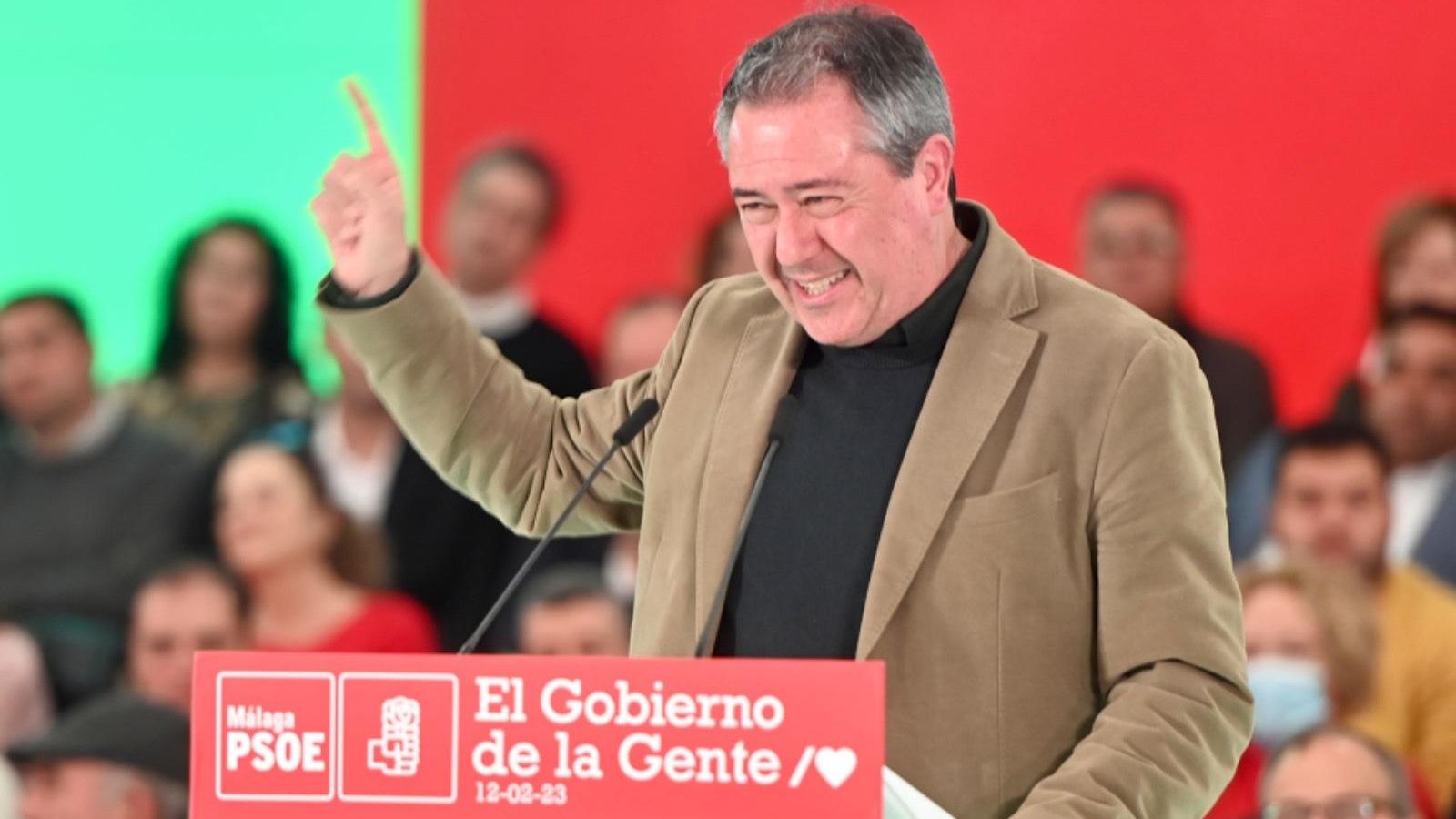 Juan Espadas, este domingo durante su intervención.