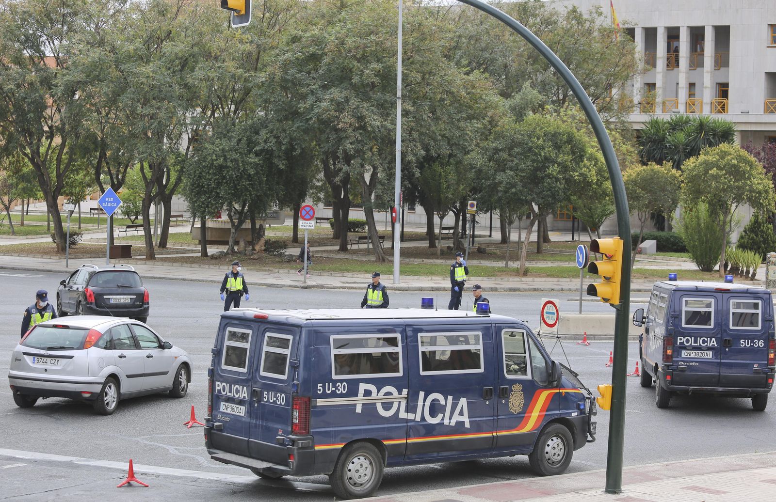 Control de tráfico el pasado fin de semana a la altura de la Comisaría Provincial.