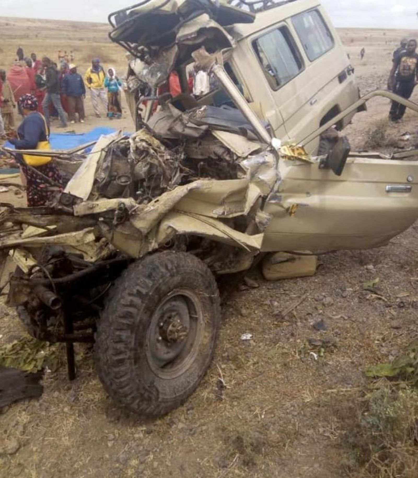 Estado en el que quedó el 4x4 que sufrió el accidente.