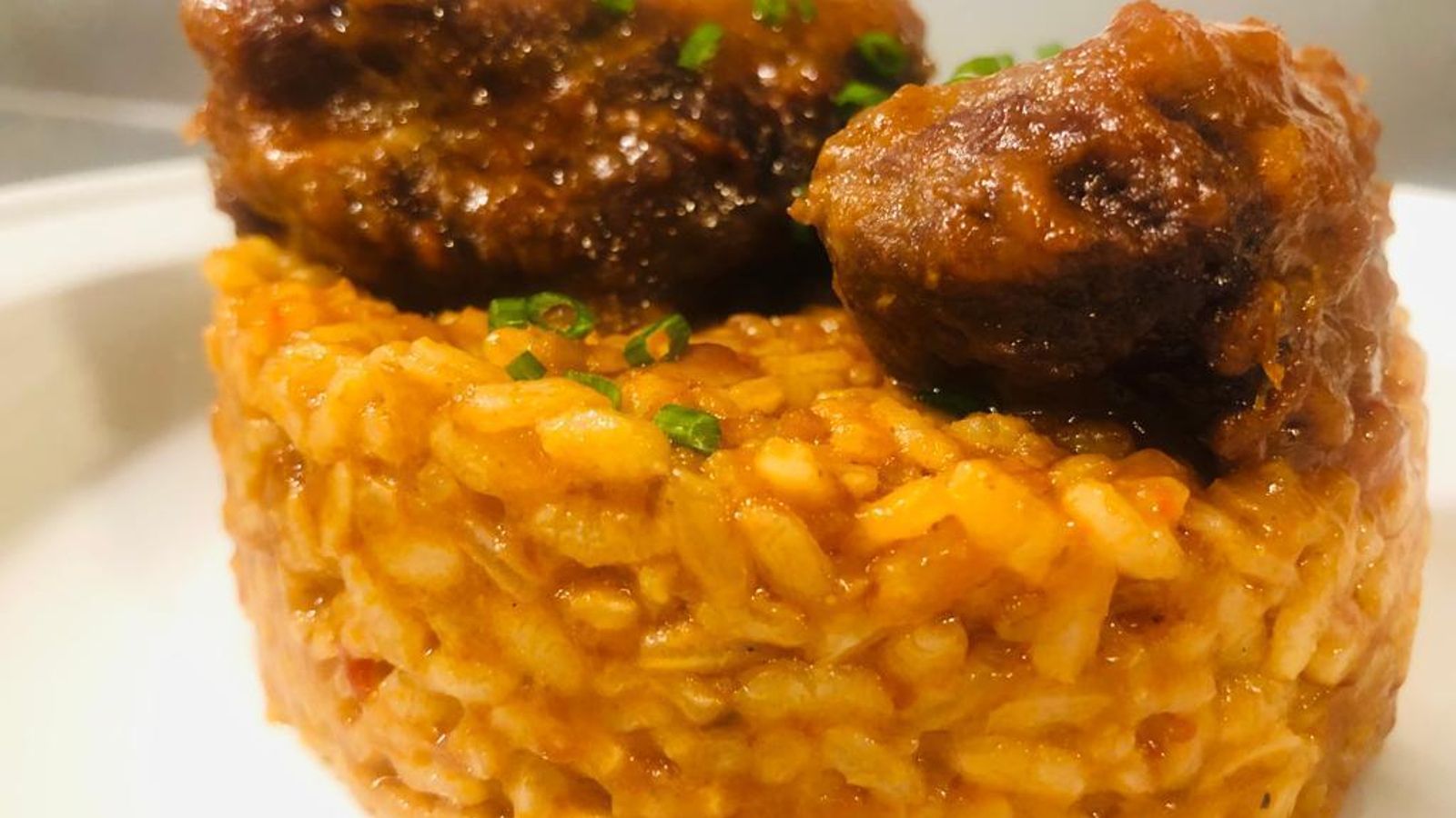 Arroz meloso con carrilleras