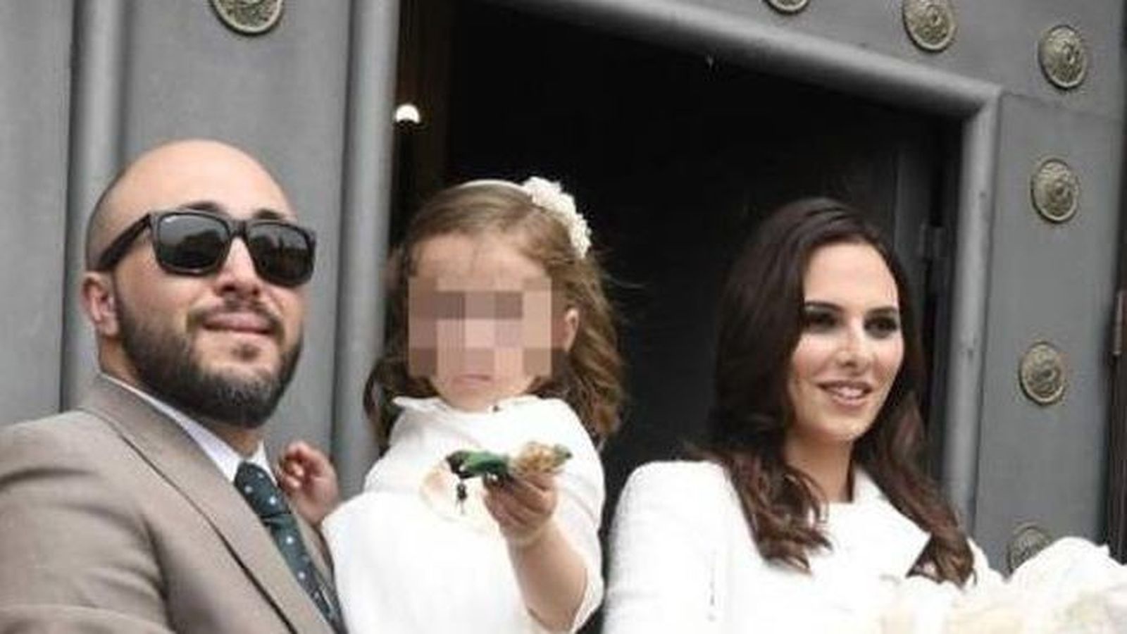 Kiko Rivera e Irene Rosales, con su hija mayor, Ana, este sábado.