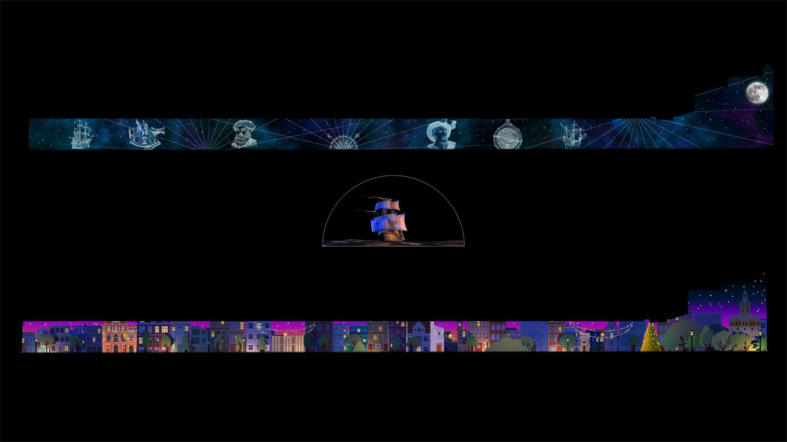 Acciona Cultura ilumina Sevilla con el espectáculo "Navigalia"