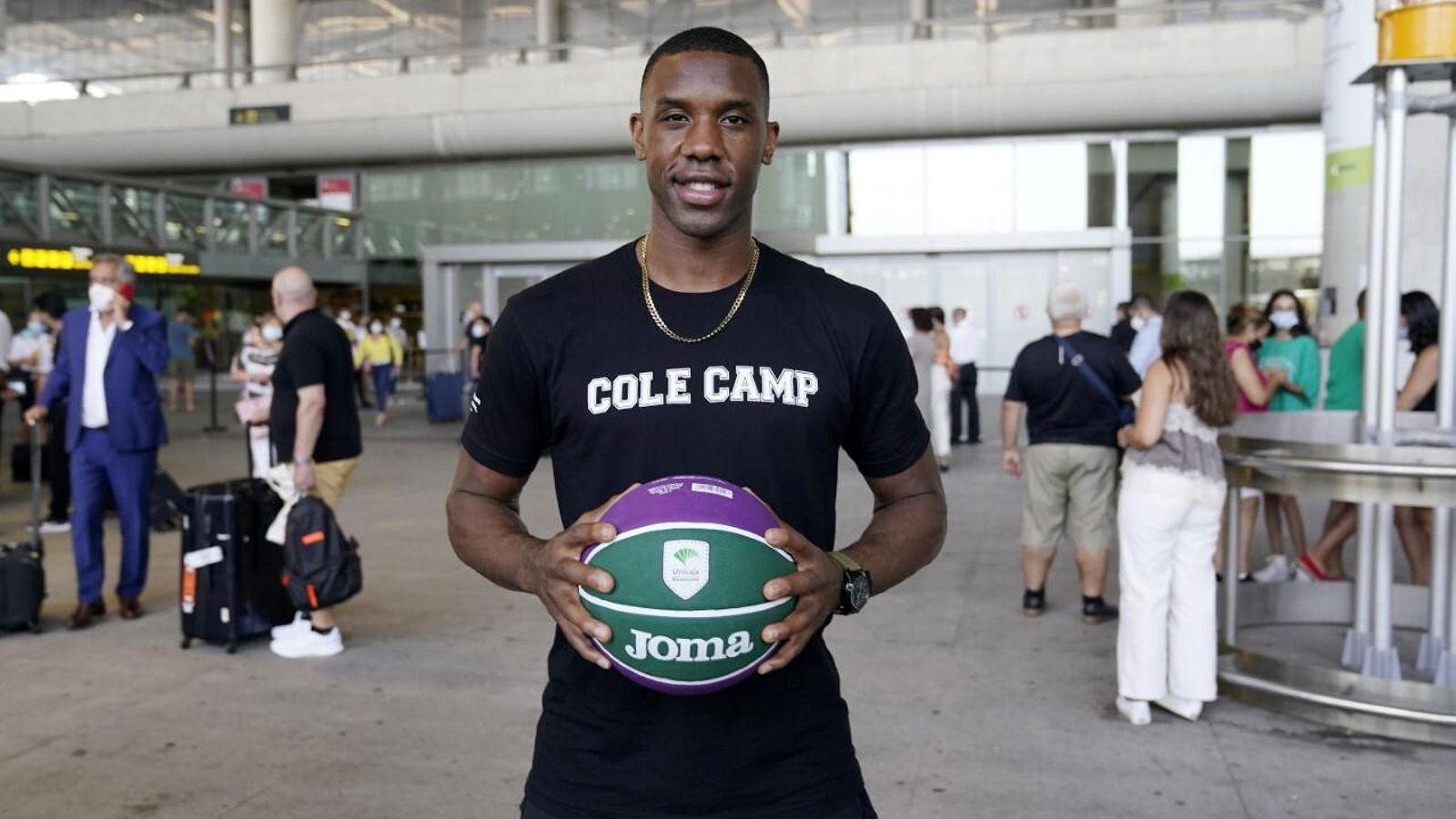 Norris Cole, a su llegada al aeropuerto de Málaga.