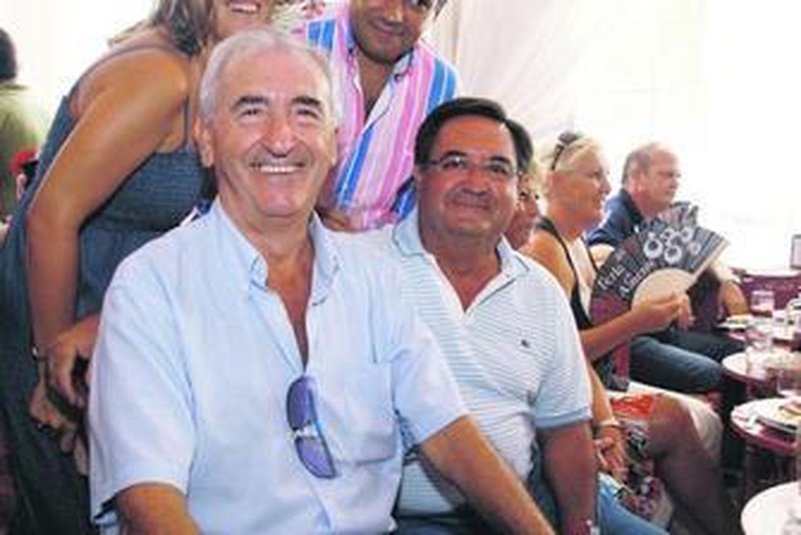 Juan Megino y Esteban Rodríguez, en la caseta del Gran Hotel.