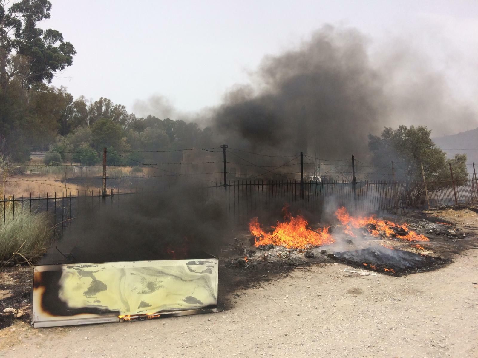Incendio registrado en la carretera que une Estación de Cártama con Pizarra