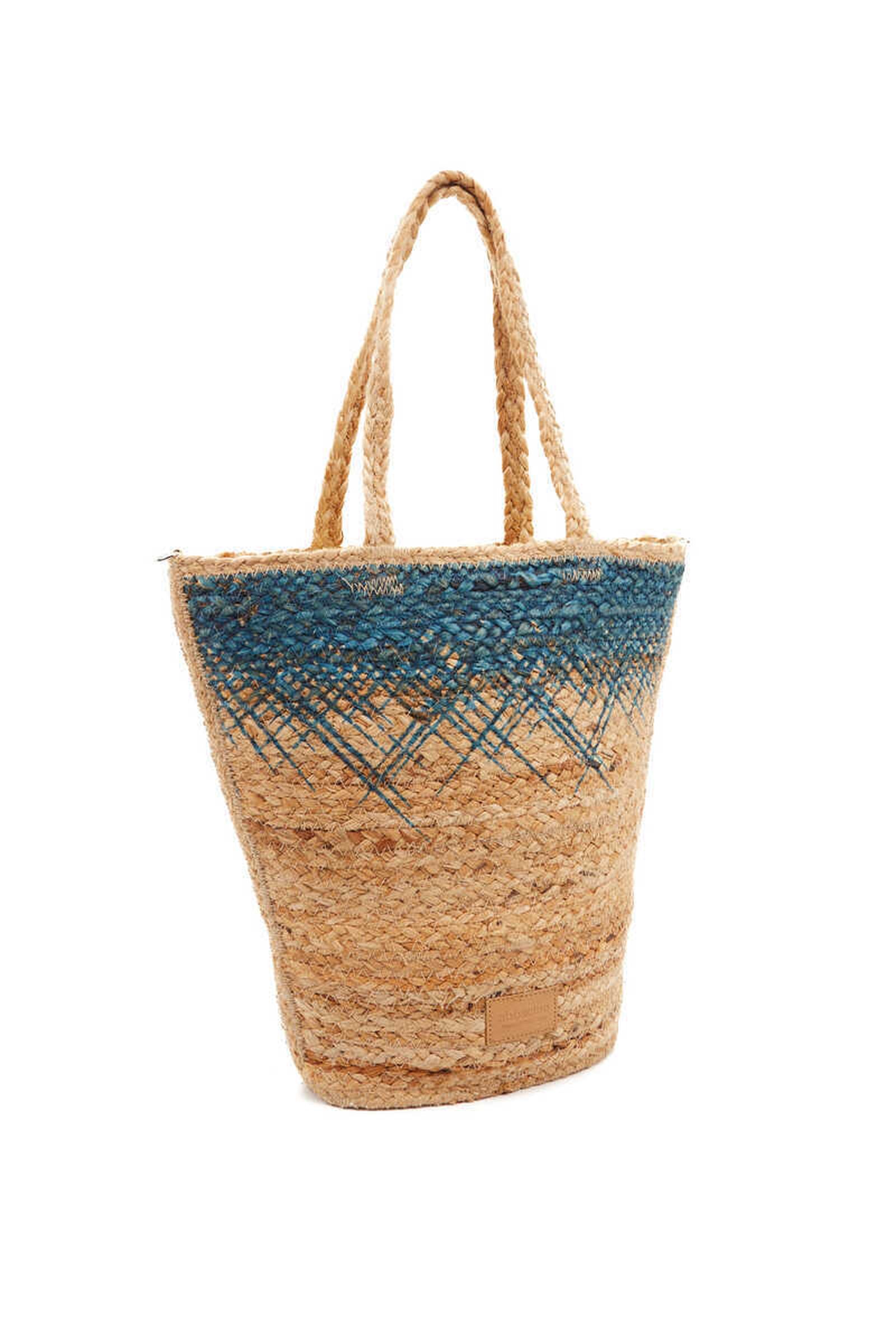 Capazo grande de rafia color degradado