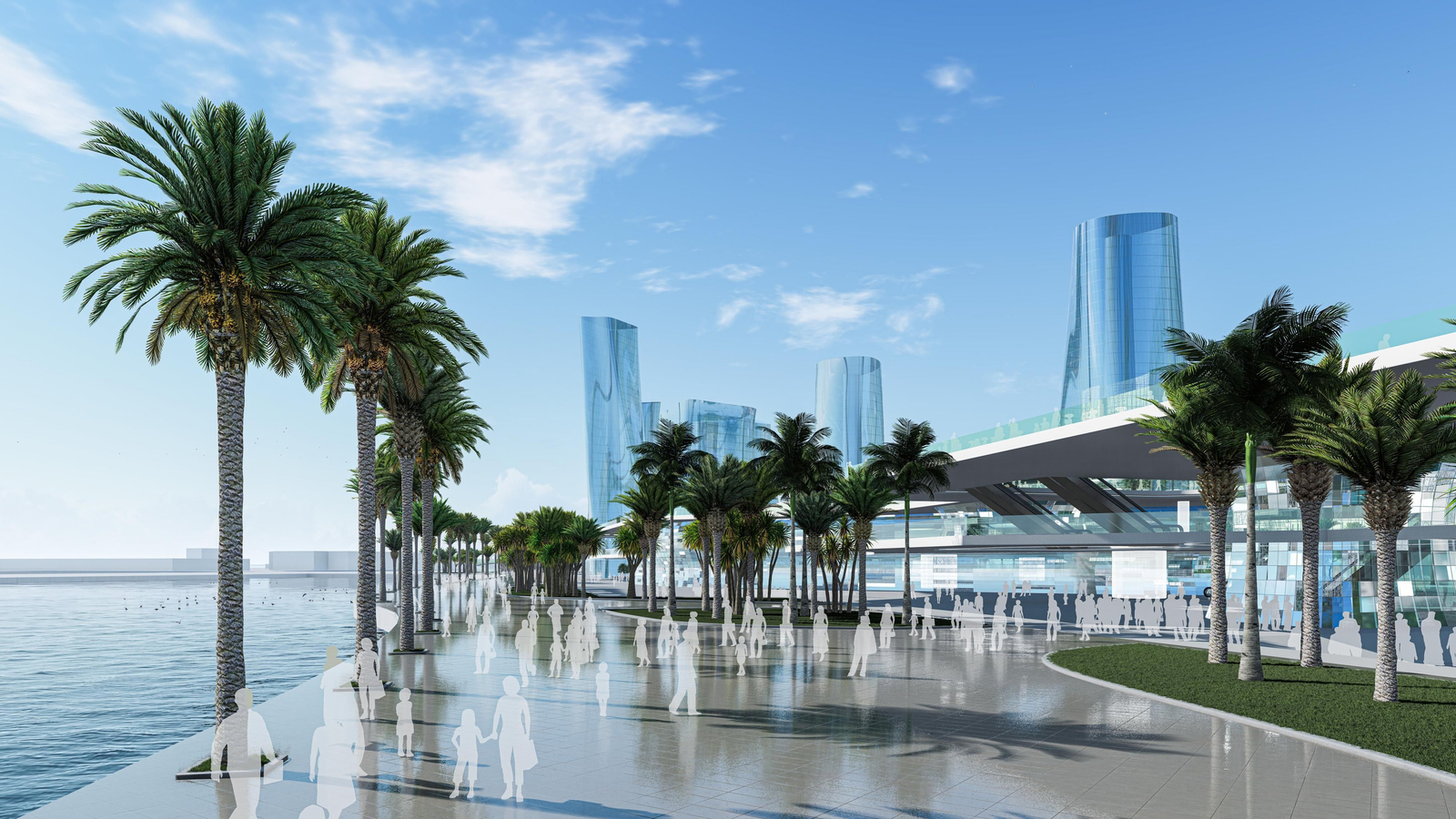Las fotos de las torres proyectadas en Muelle Heredia Las fotos de las torres proyectadas en Muelle Heredia