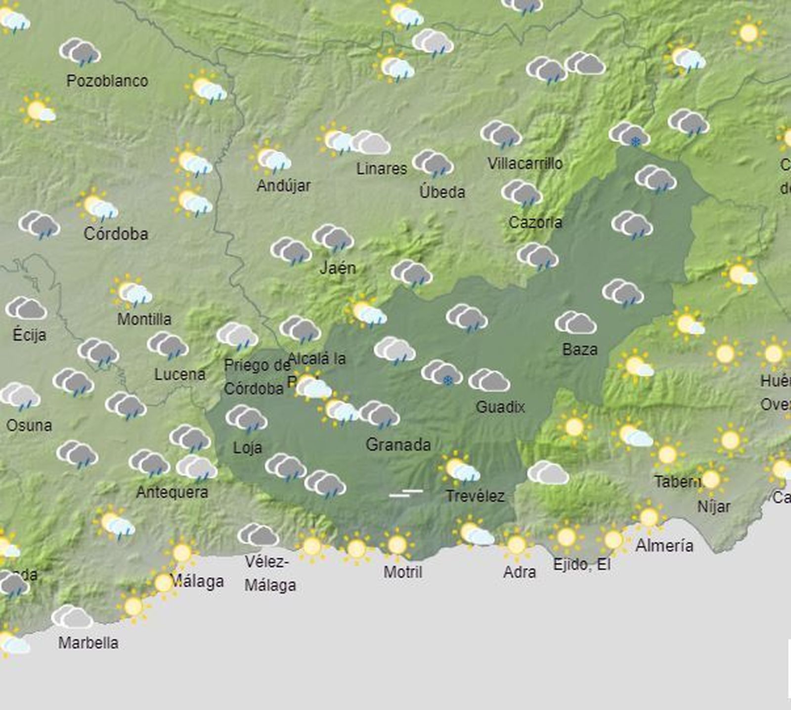 El Tiempo en Granada durante el segundo fin de semana de febrero