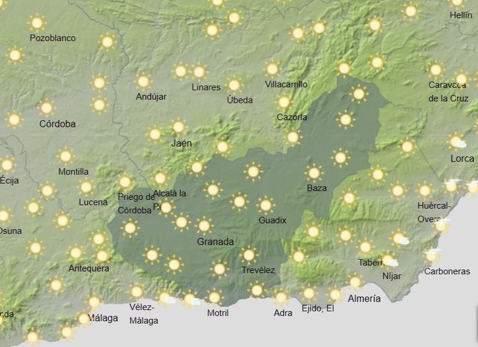 Tiempo en Granada | Las temperaturas comienzan a descender de cara a Semana Santa en la provincia