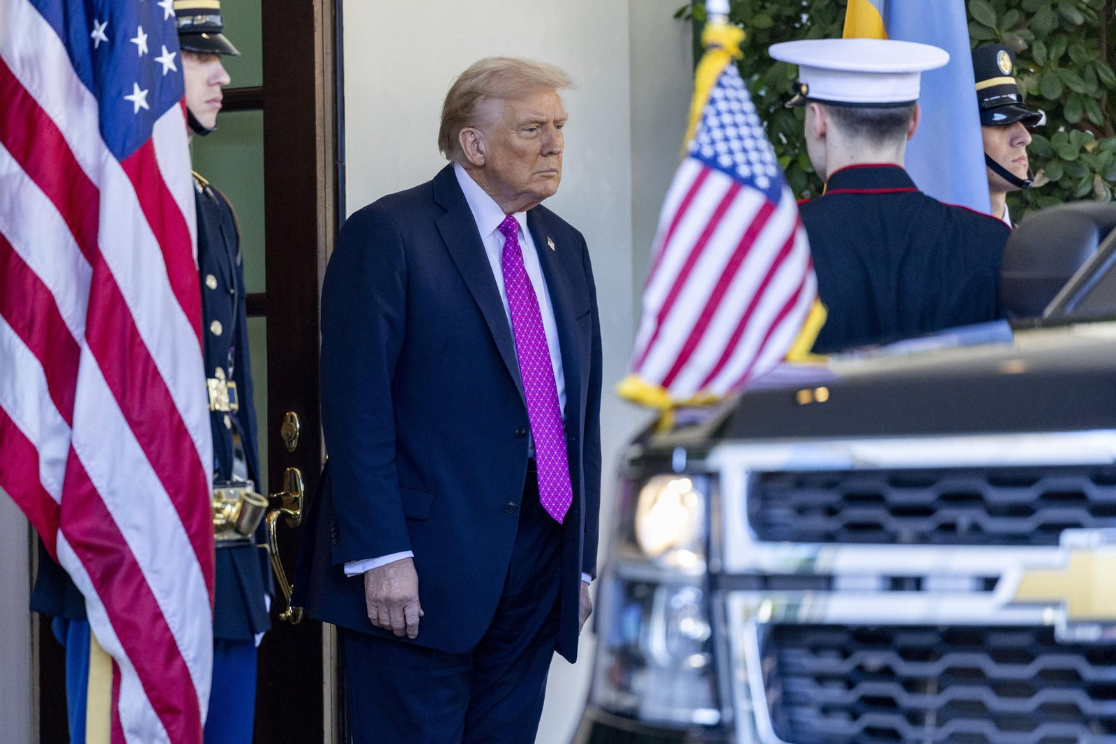 Donald Trump, en la puerta de la Casa Blanca.