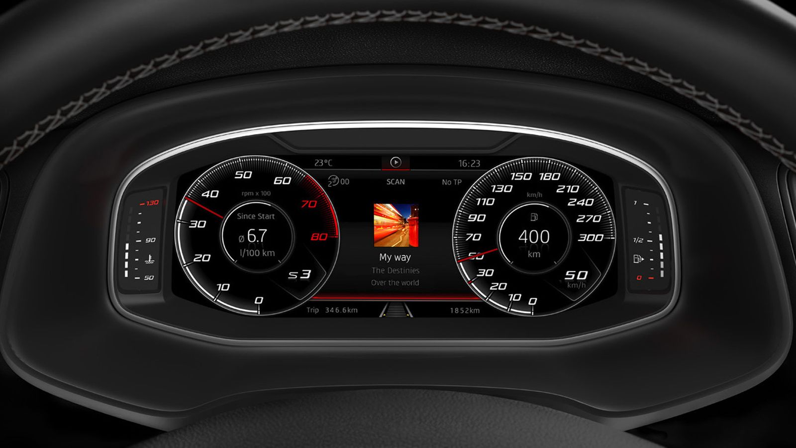 El cuadro de instrumentos en el Cupra Ateca es digital y tiene más de 10 pulgadas.