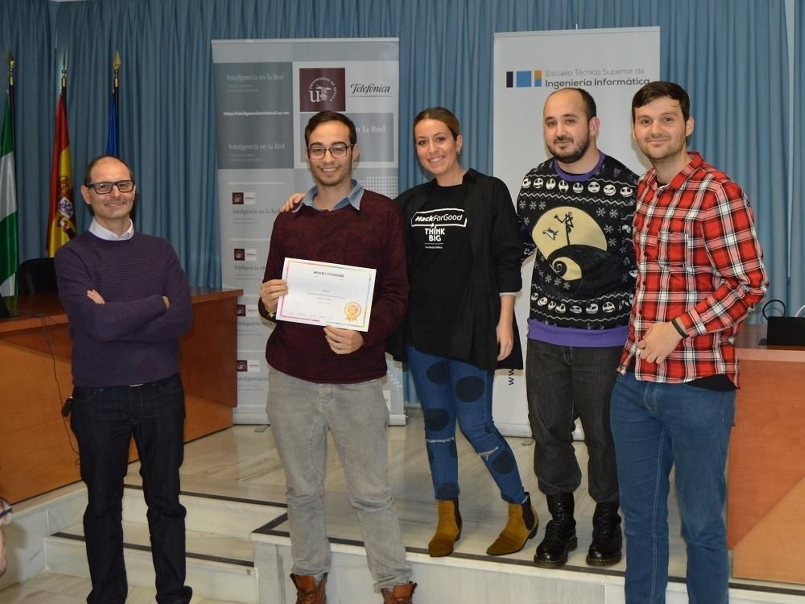 El equipo Frigde Light, vencedor de la sexta edición del encuentro interuniversitario HackForGood.