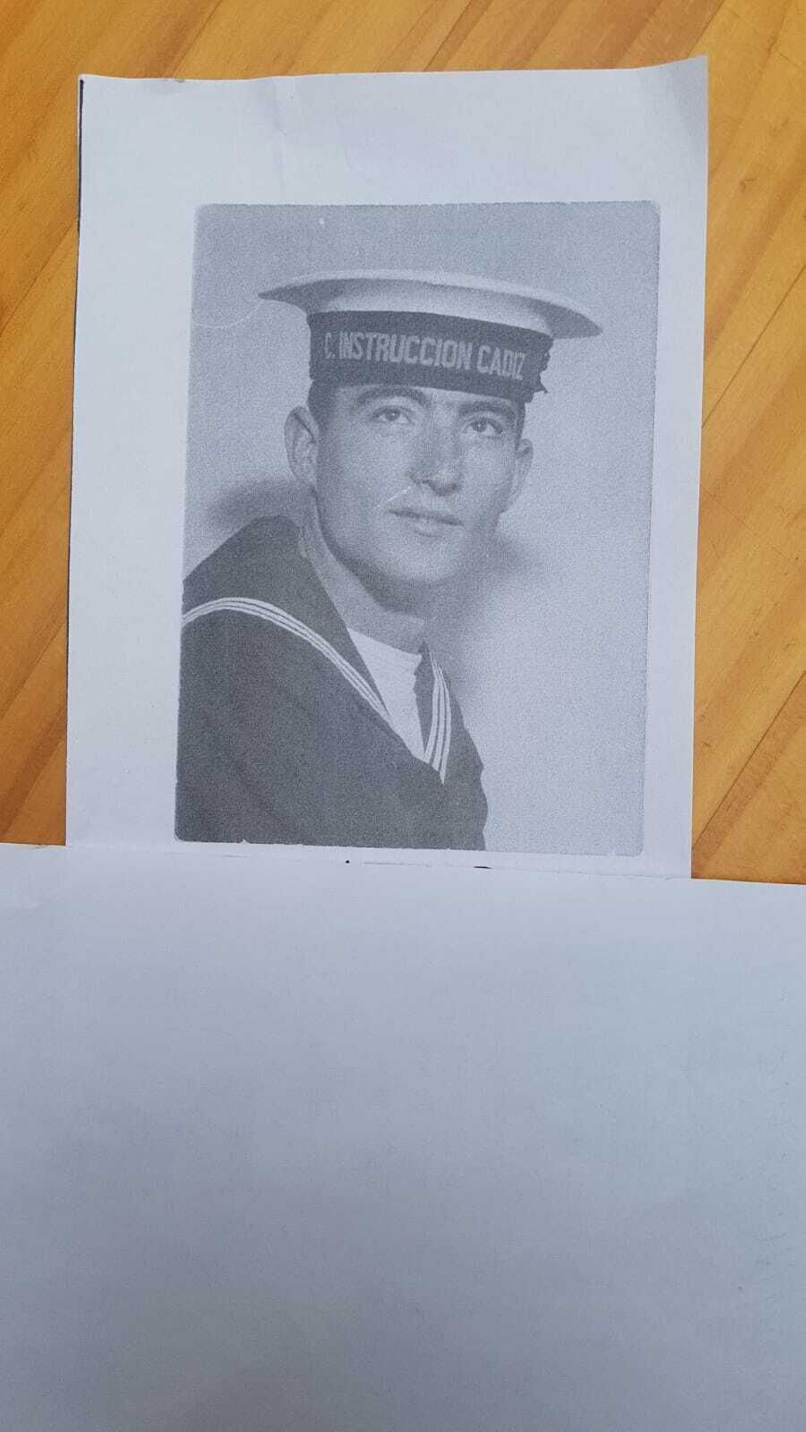 Pascual Castilla, hace 50 años, como marinero en el Cuartel de Instrucción de San Fernando.