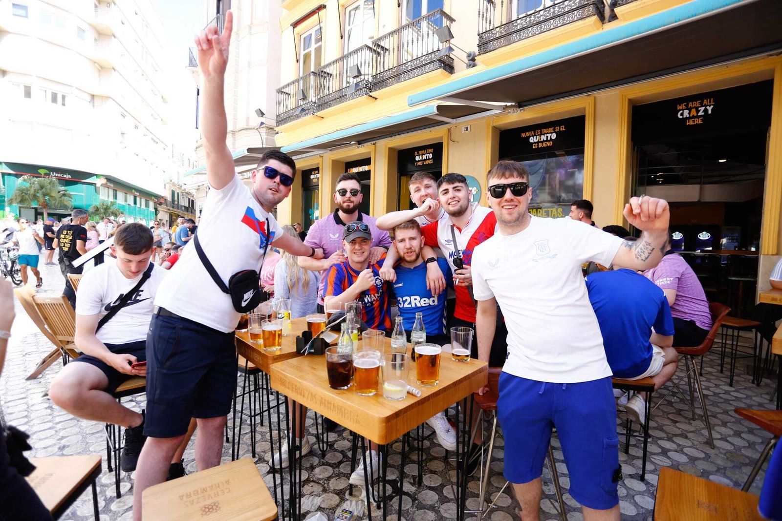Las fotos de los hinchas del Rangers de Glasgow en Málaga