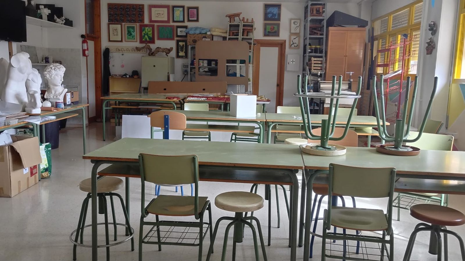 El taller del Bachillerato de Arte, el único de esta categoría que se imparte en la ciudad.