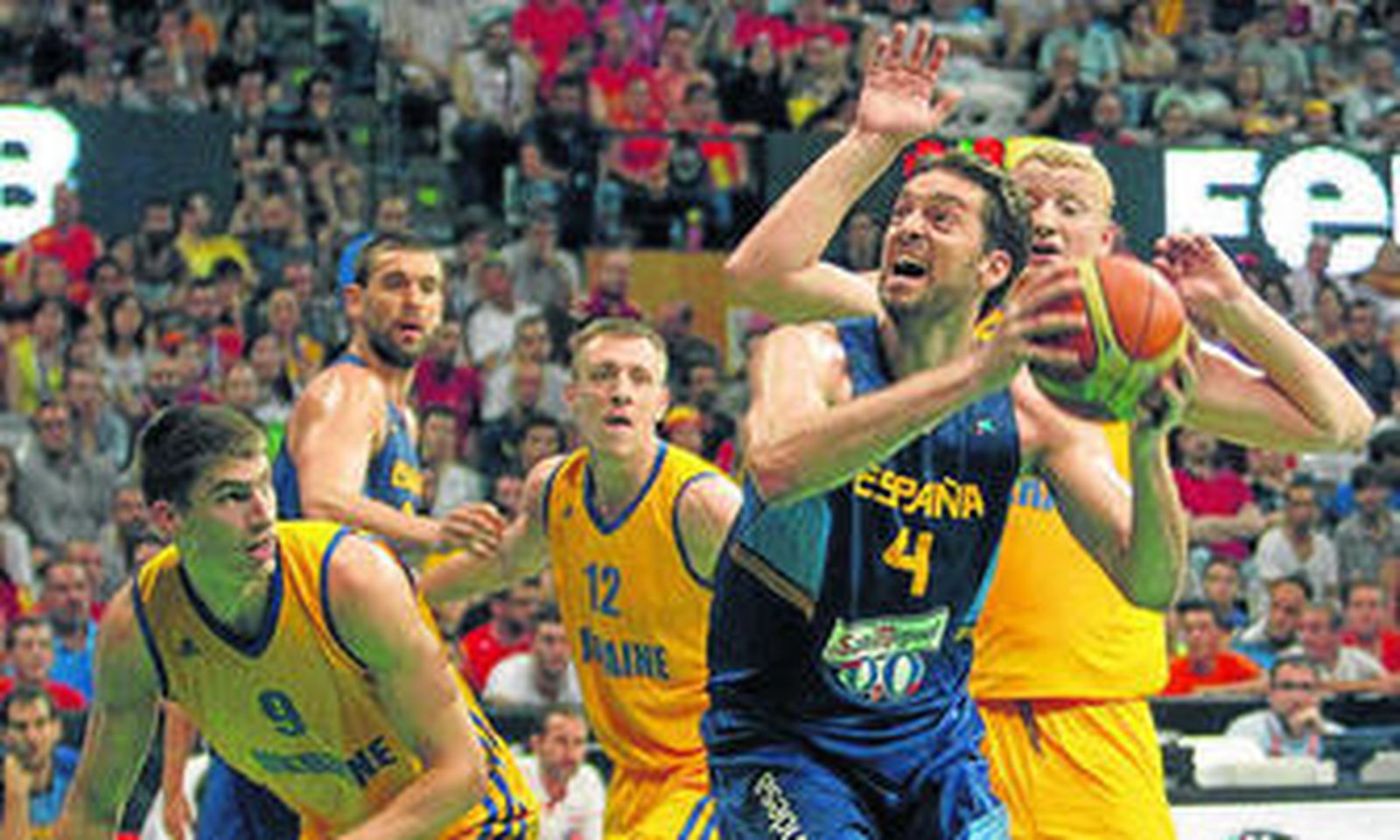 Pau Gasol, en encuentro amistoso ante la selección de Ucrania.