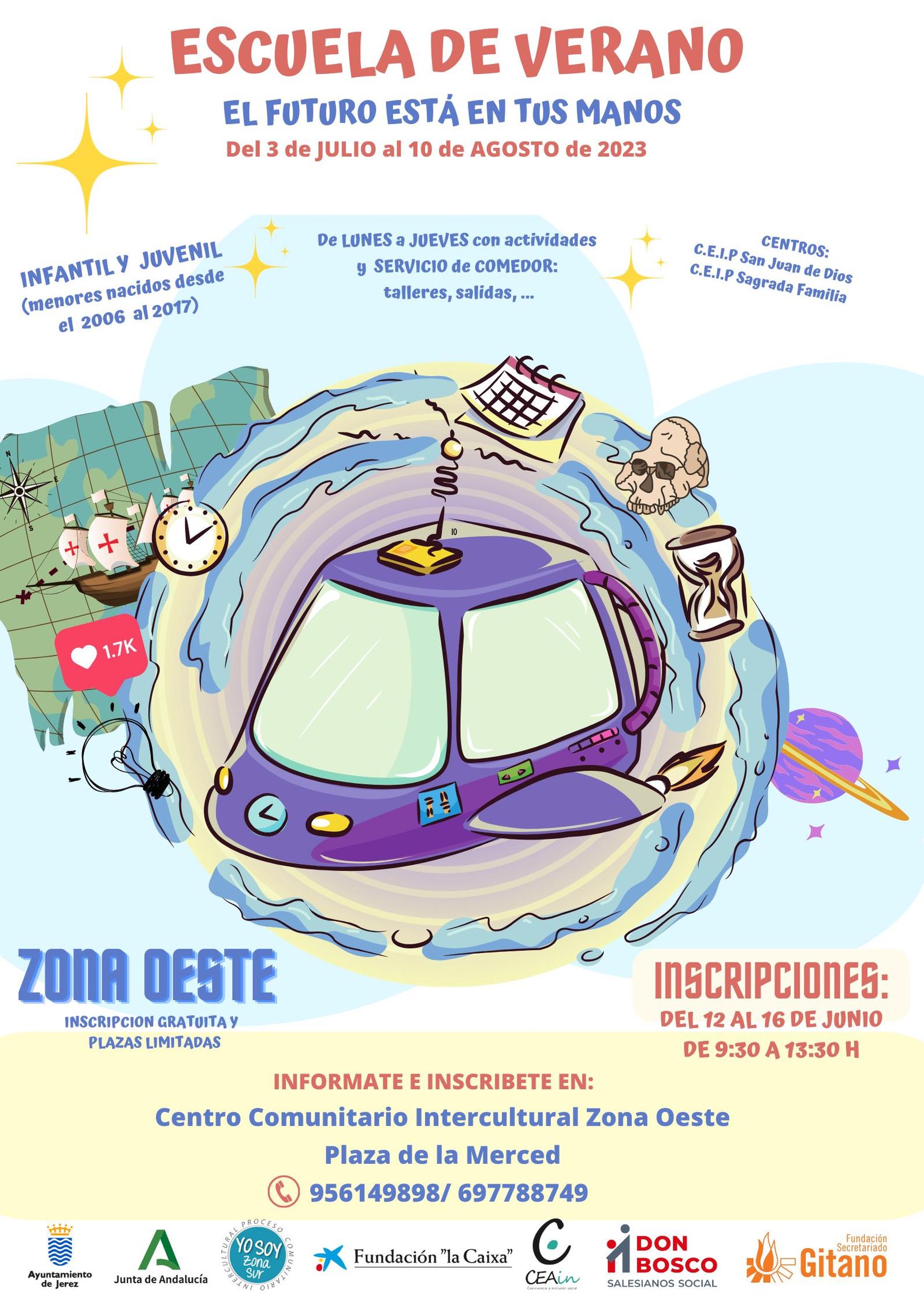 Detalle del cartel de la Escuela de Verano 2023 de la Zona Oeste.