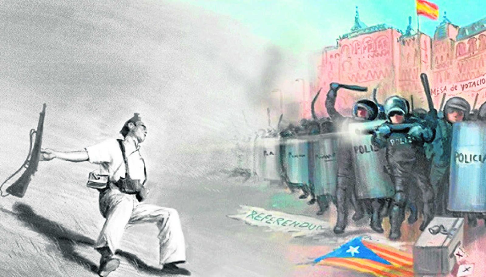 Captura de pantalla realizada por CSIF de la imagen colgada en la página de Facebook de Podemos Puerto Real, que después fue retirada.