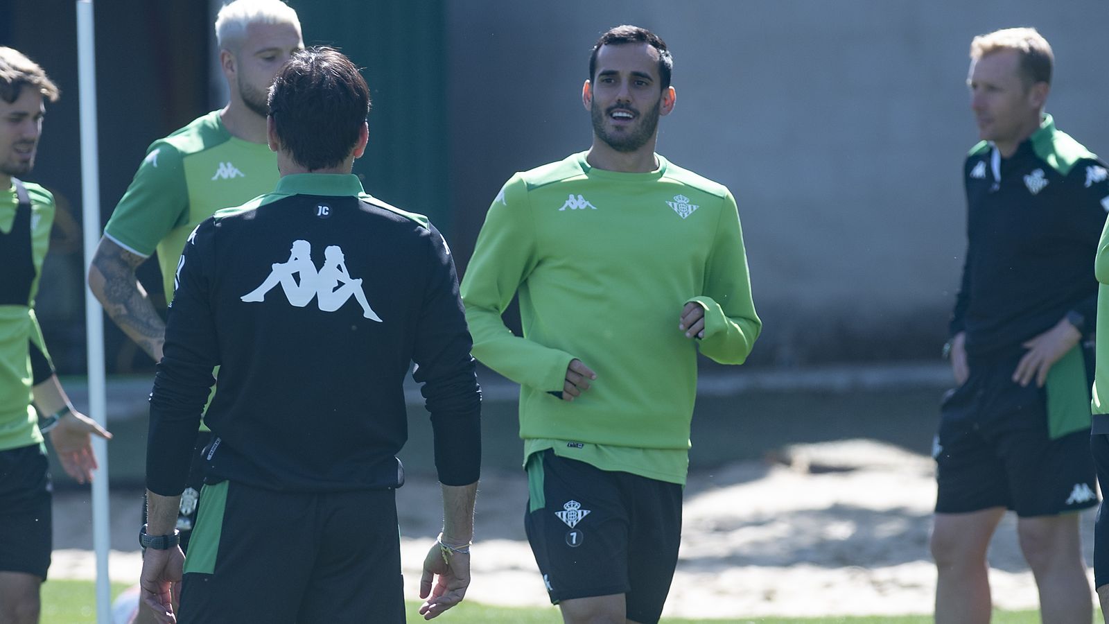 Juanmi, en el entrenamiento de ayer.