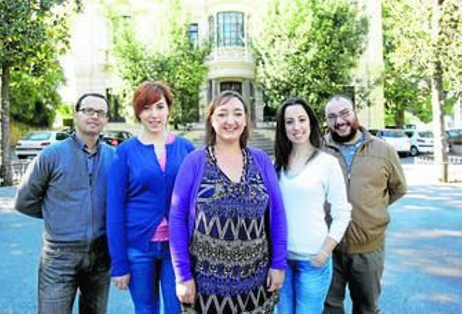 De izda. a dcha. Luis Fontana, Carmen Robles, Rosa Porcel, Leticia Puerta y Óscar Huertas, en la EEZ-CSIC.