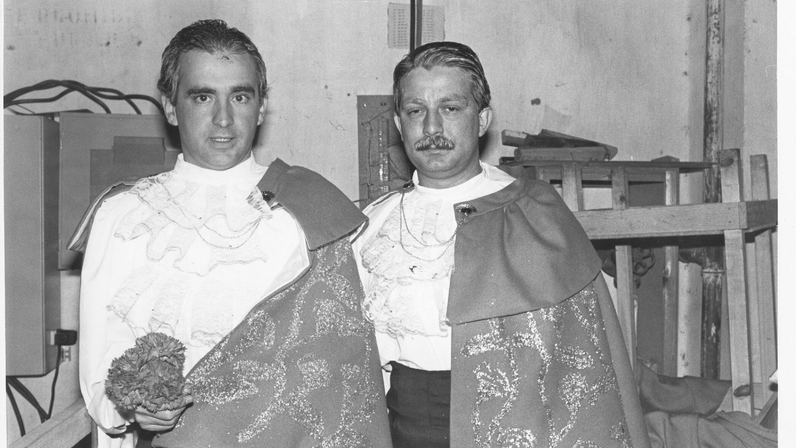 Luis Ripoll y Quico Zamora en la comparsa 'Los tonadilleros', de 1989.