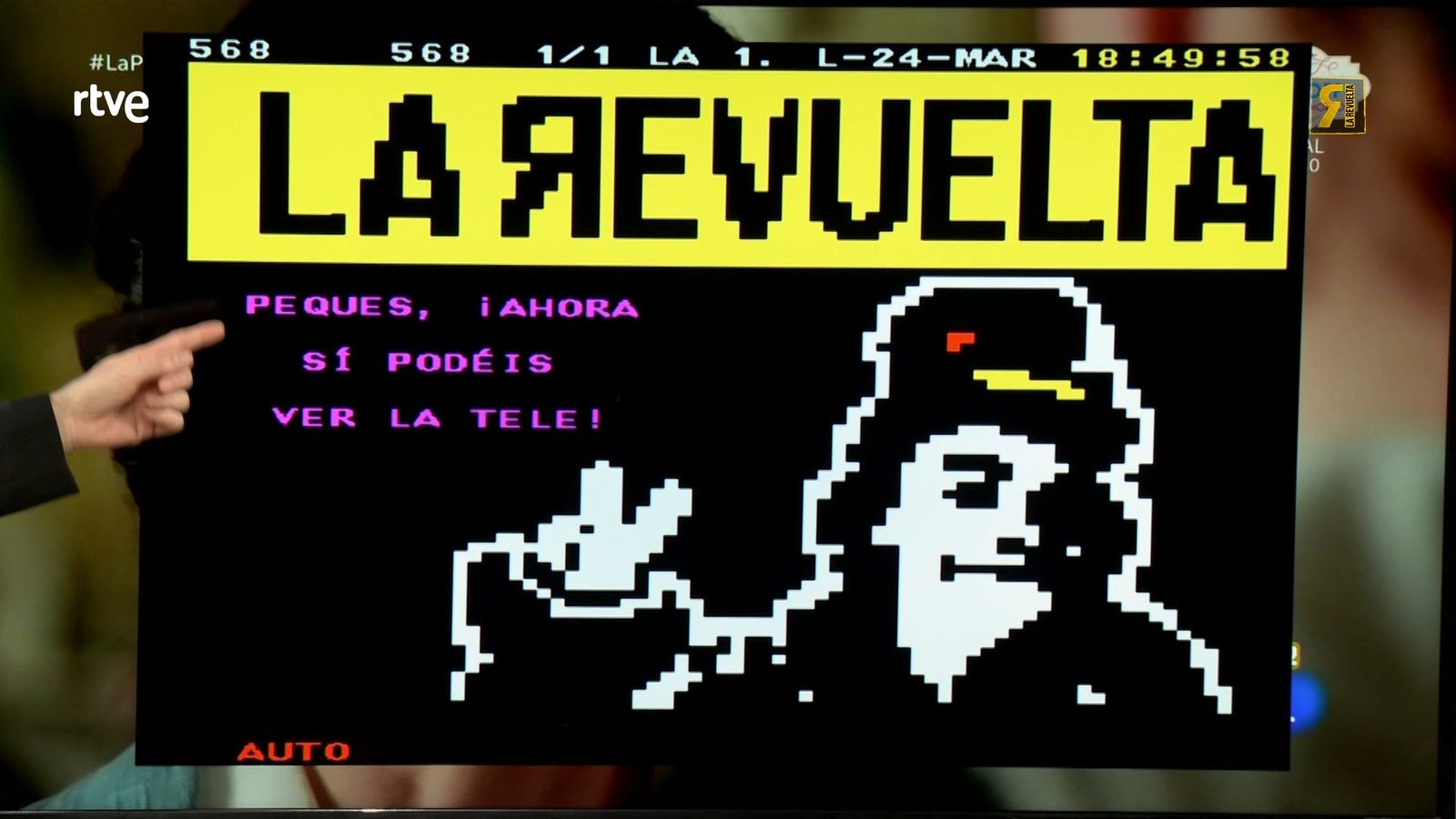 Página de teletexto del hombre mágico.