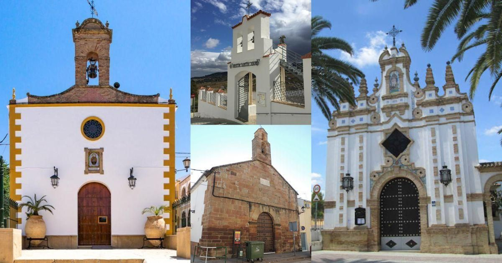 Santuario de la Virgen de Alharilla (Porcuna), ermita de Santa Ana (Torredelcampo), iglesia de Jesús (Marmolejo) y ermita de San Roque (Arjonilla).