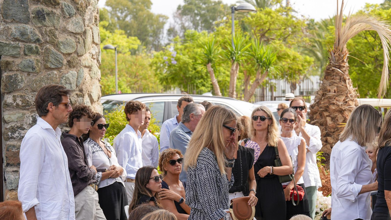 Carla Goyanes durante el acto de despedida de su hermana