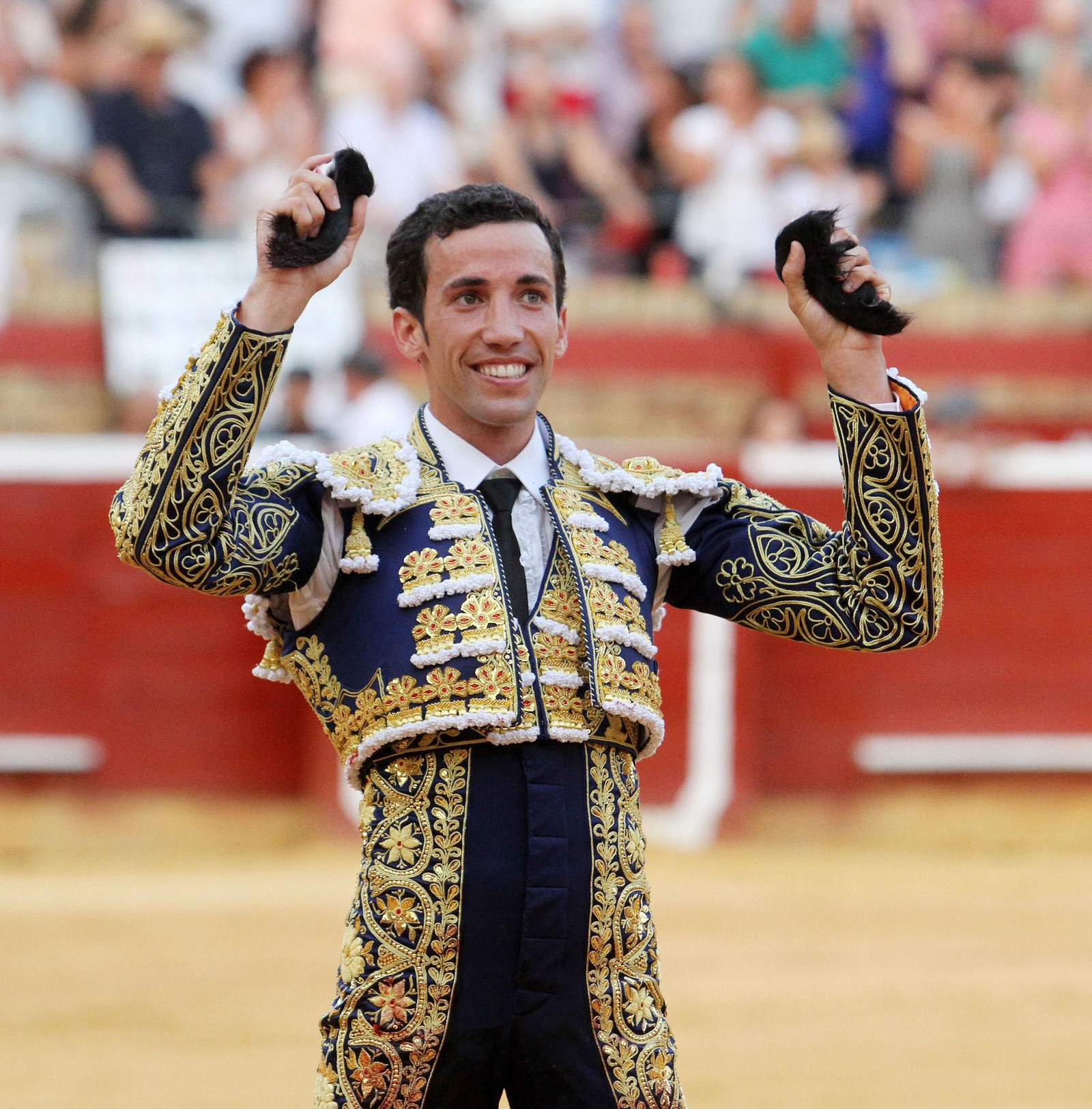 David de Miranda durante la corrida de esta tarde en la Plaza de Toros La Merced
