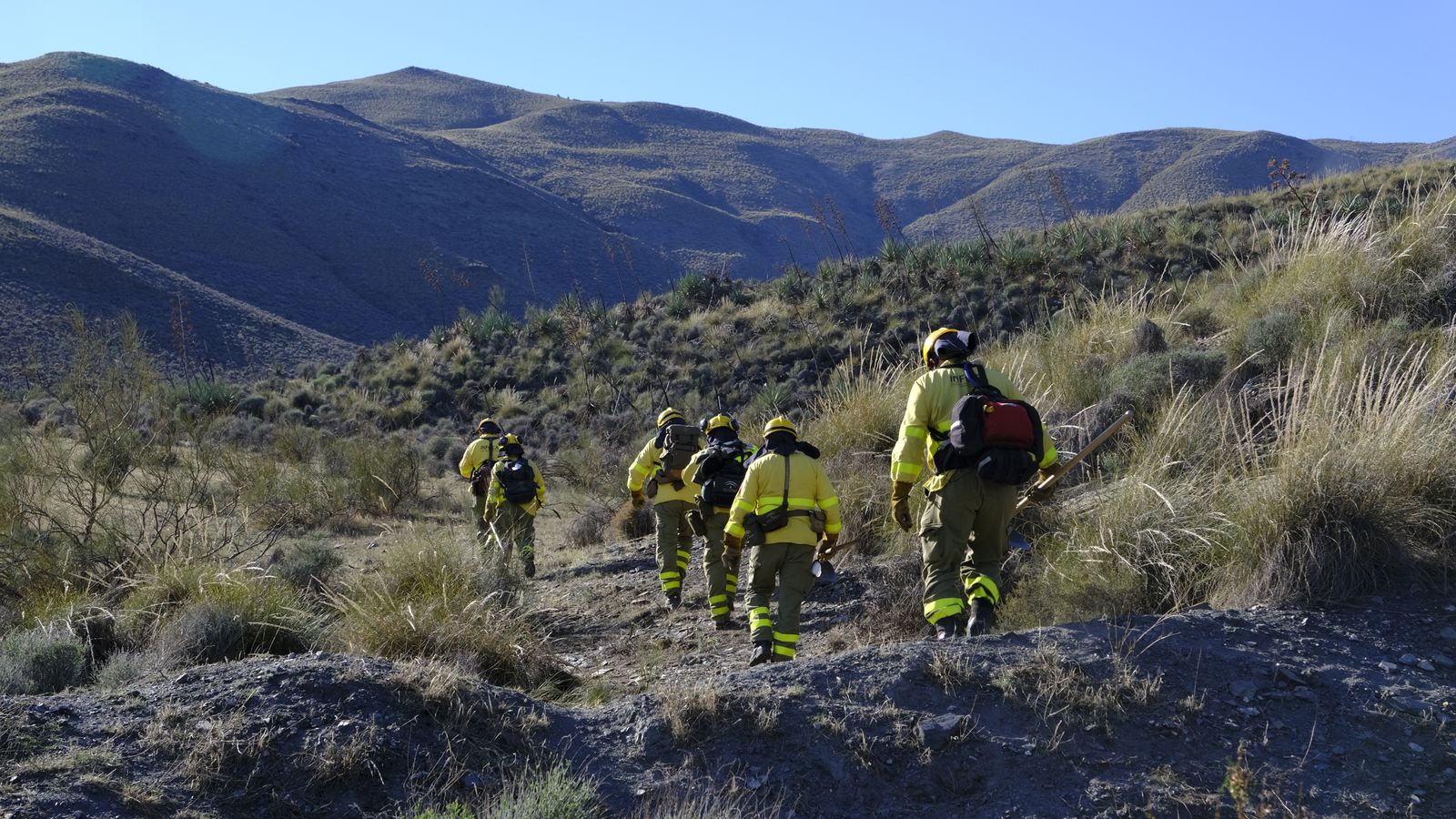 En la zona trabajan en estos momentos 72 bomberos.