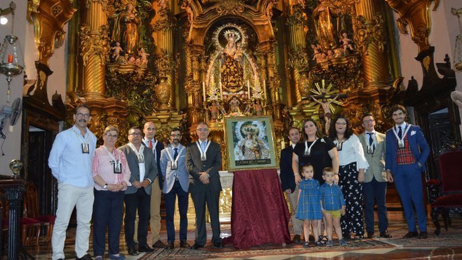 Juan Torres, Manoli Gómez, Antonio Merino, Pablo Durio,Juan Carlos Torrejón, José Francisco Trigo, Pablo Castellano, Arancha Gómez, Carmen Pellicer, Manuel Ruiz y Pablo Aguirre durante la presentación del cartel Cádiz del Carmen.