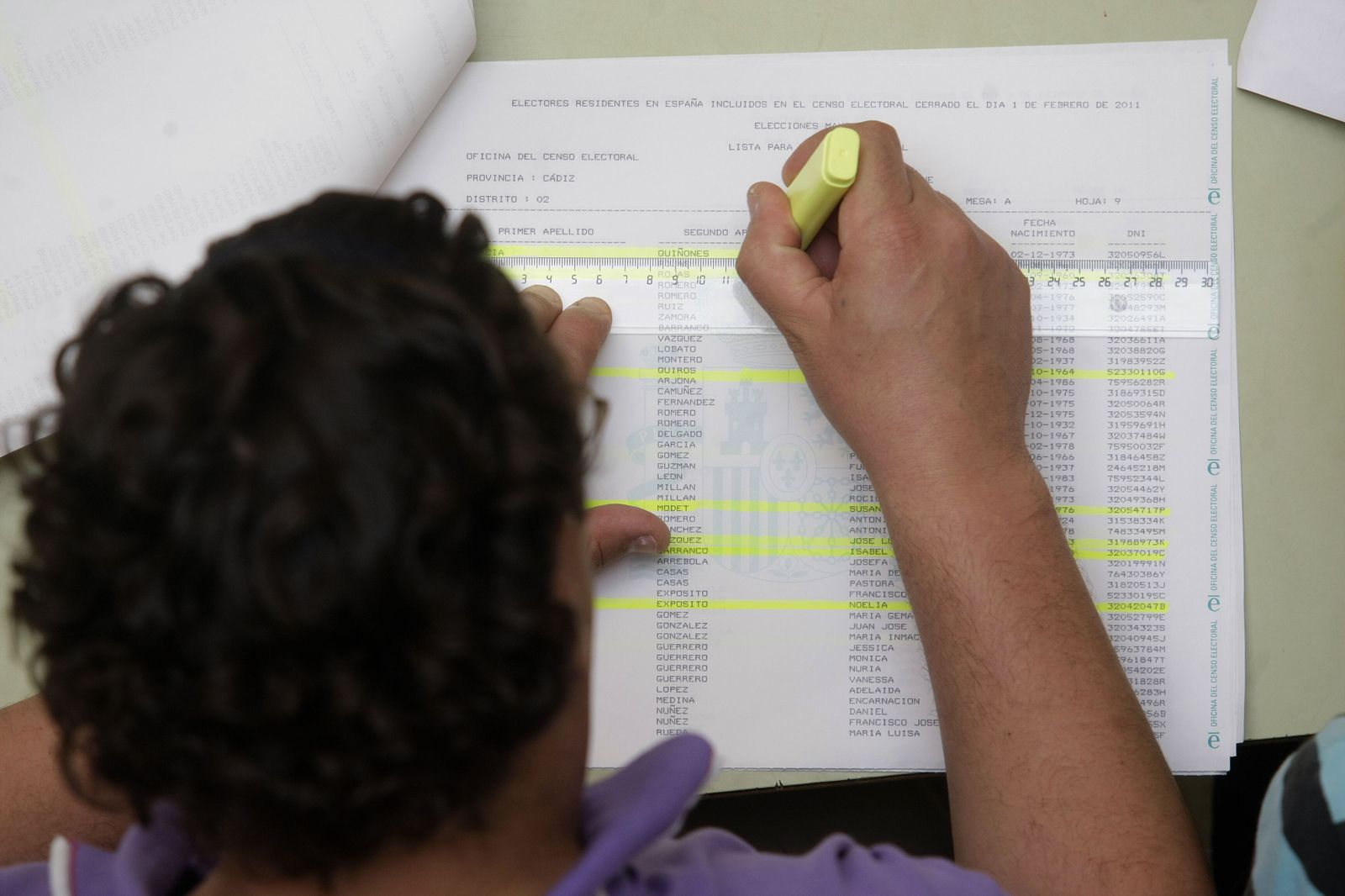 Una mesa de las pasadas elecciones en San Roque.