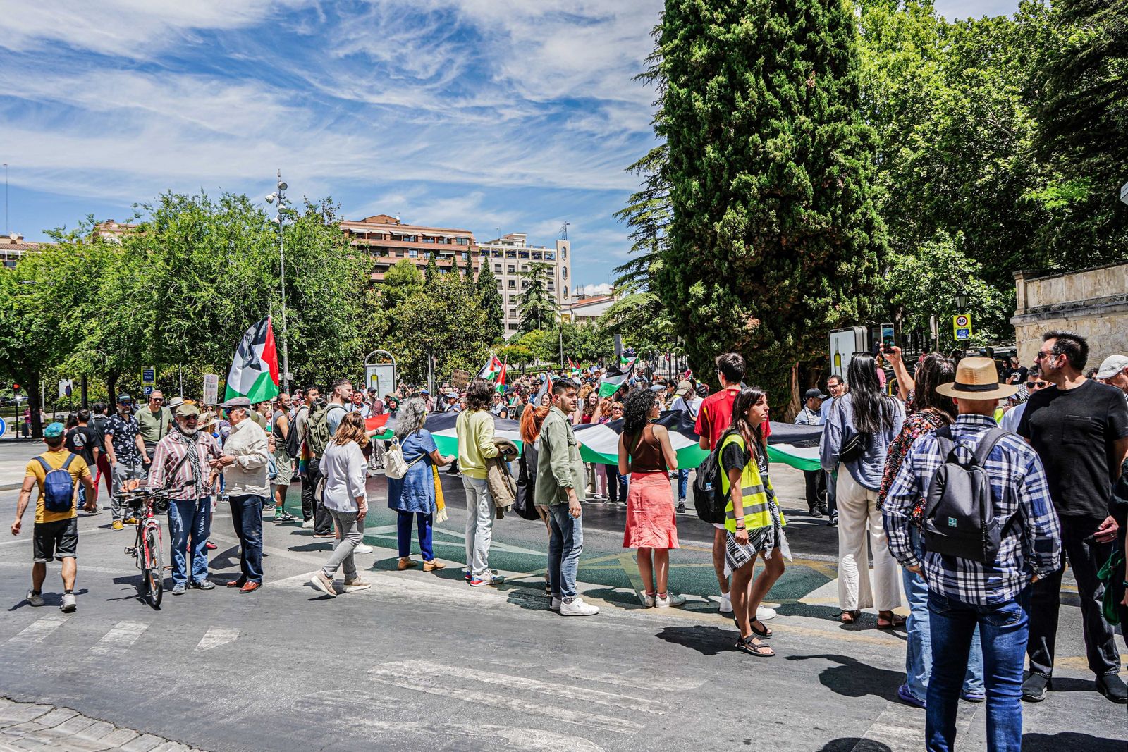 Las mejores imágenes de la manifestación contra el comercio de armas y relaciones con Israel en Granada