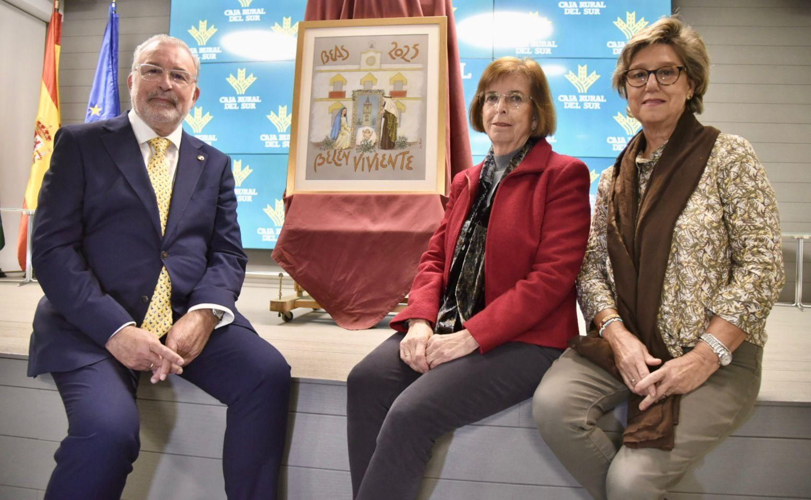 Presentación del cartel del belén viviente de Beas en la Fundación Caja Rural del  Sur