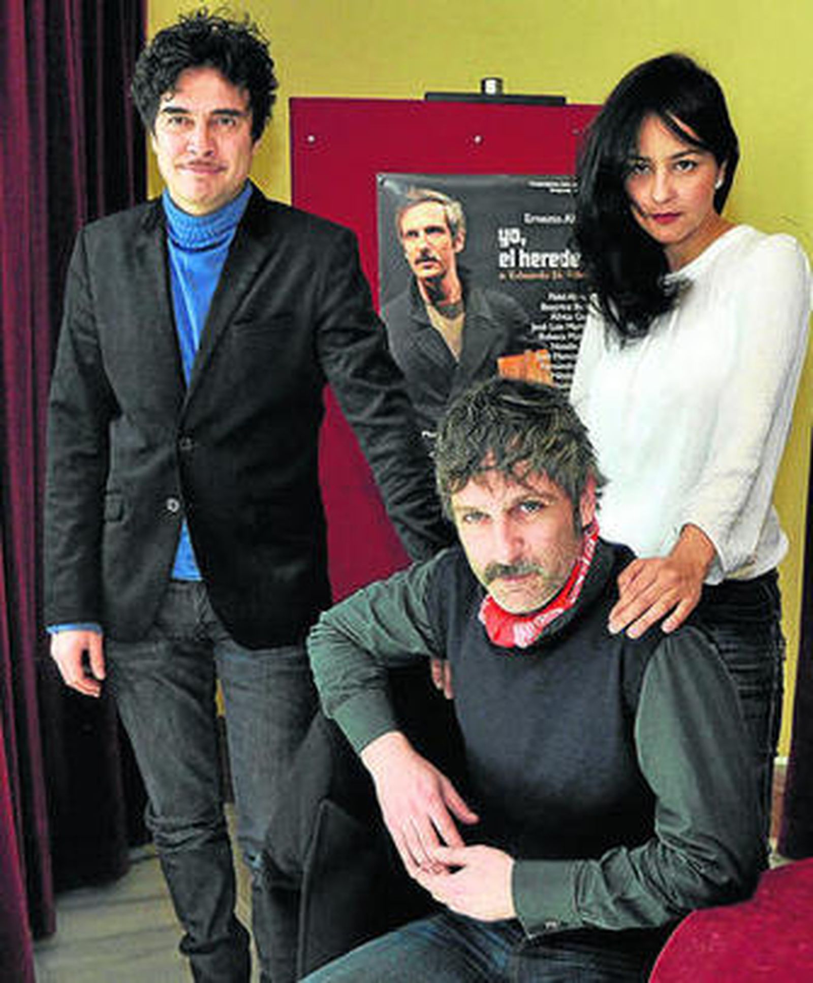 José Manuel Seda, Ernesto Alterio y Yoima Valdés, ayer en el Lope.