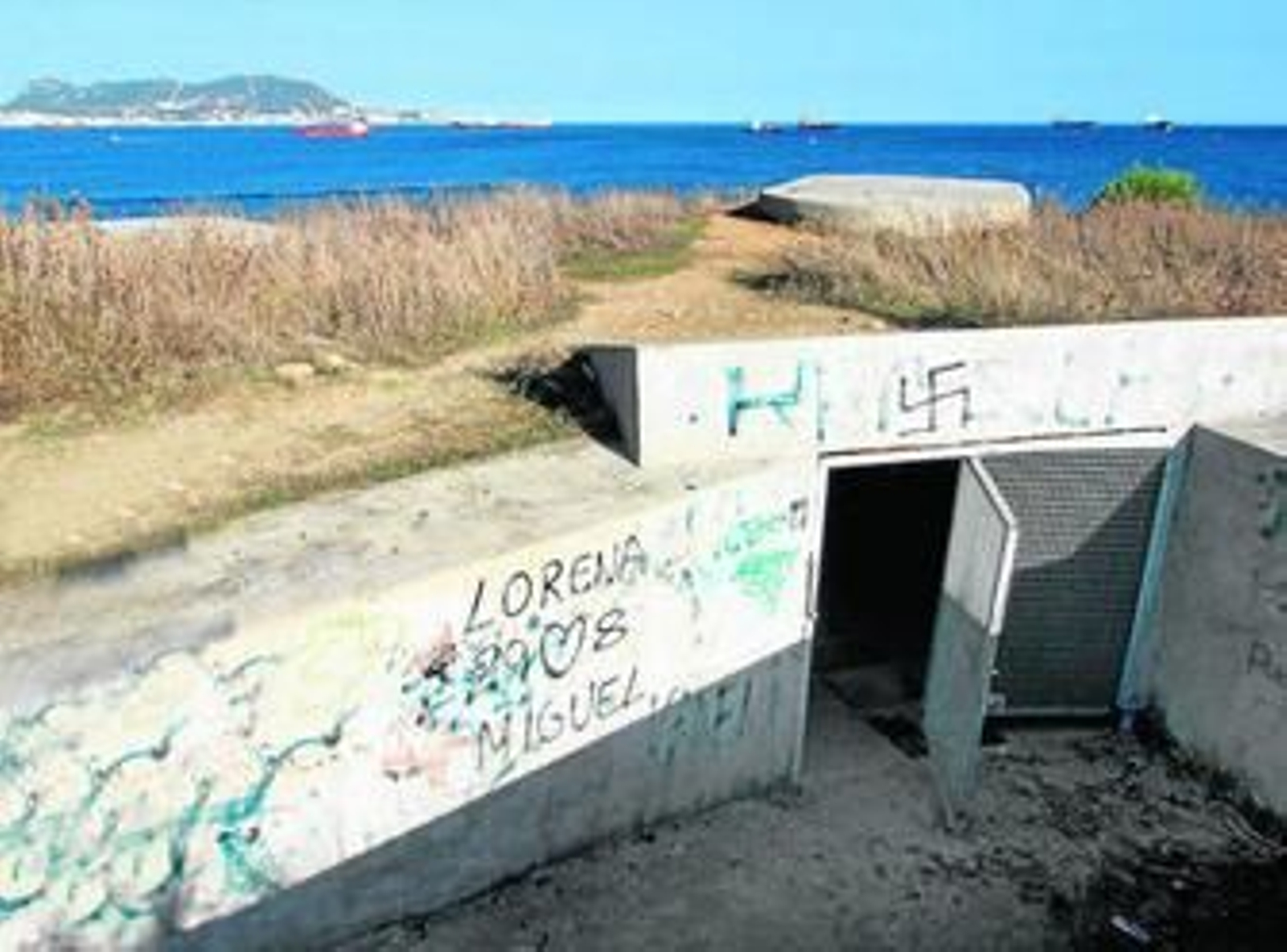 Imagen del búnker mejor conservado que podría albergar el centro de interpretación, ayer.