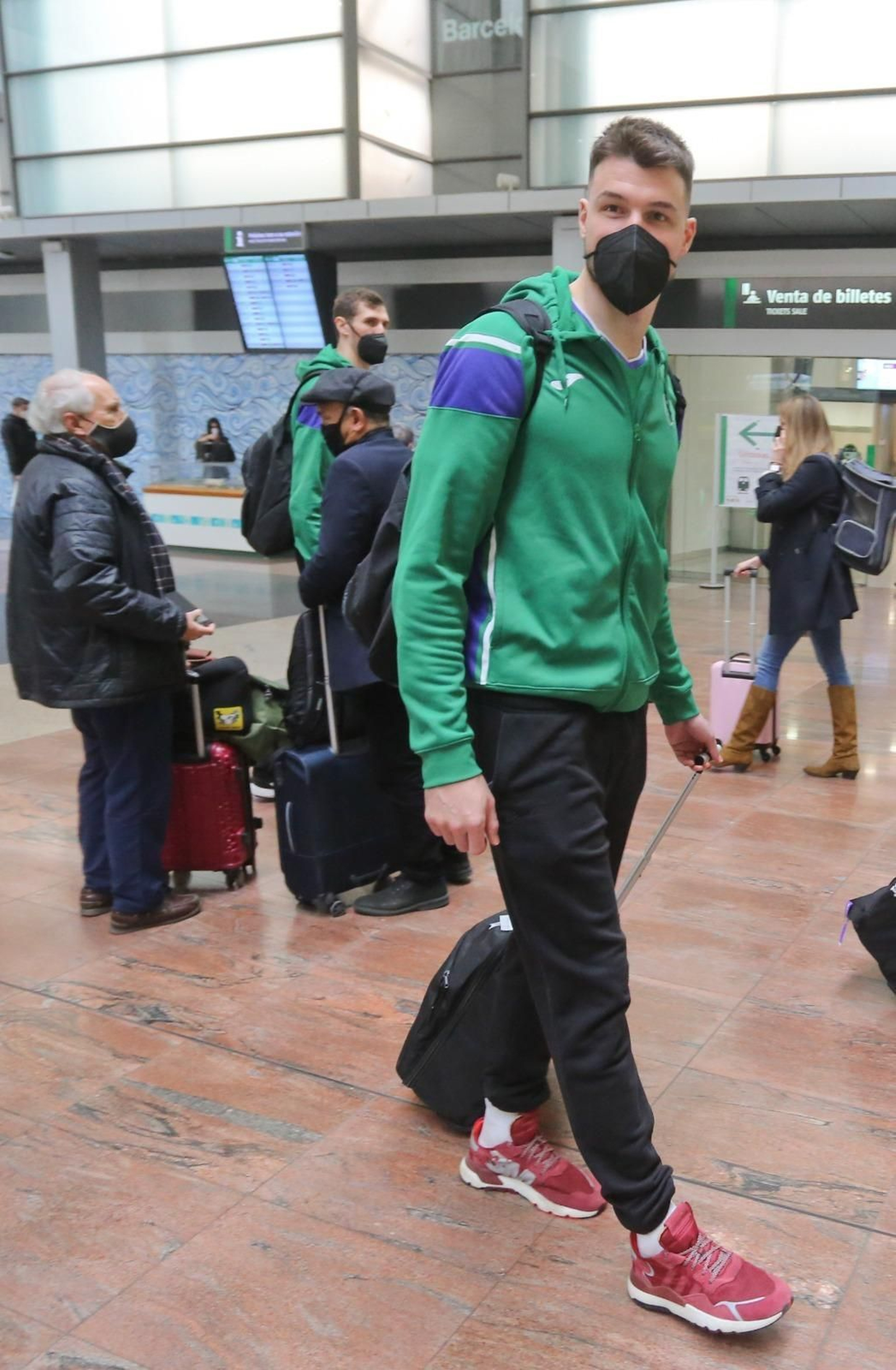 Jonathan Barreiro, en el viaje a Zaragoza.