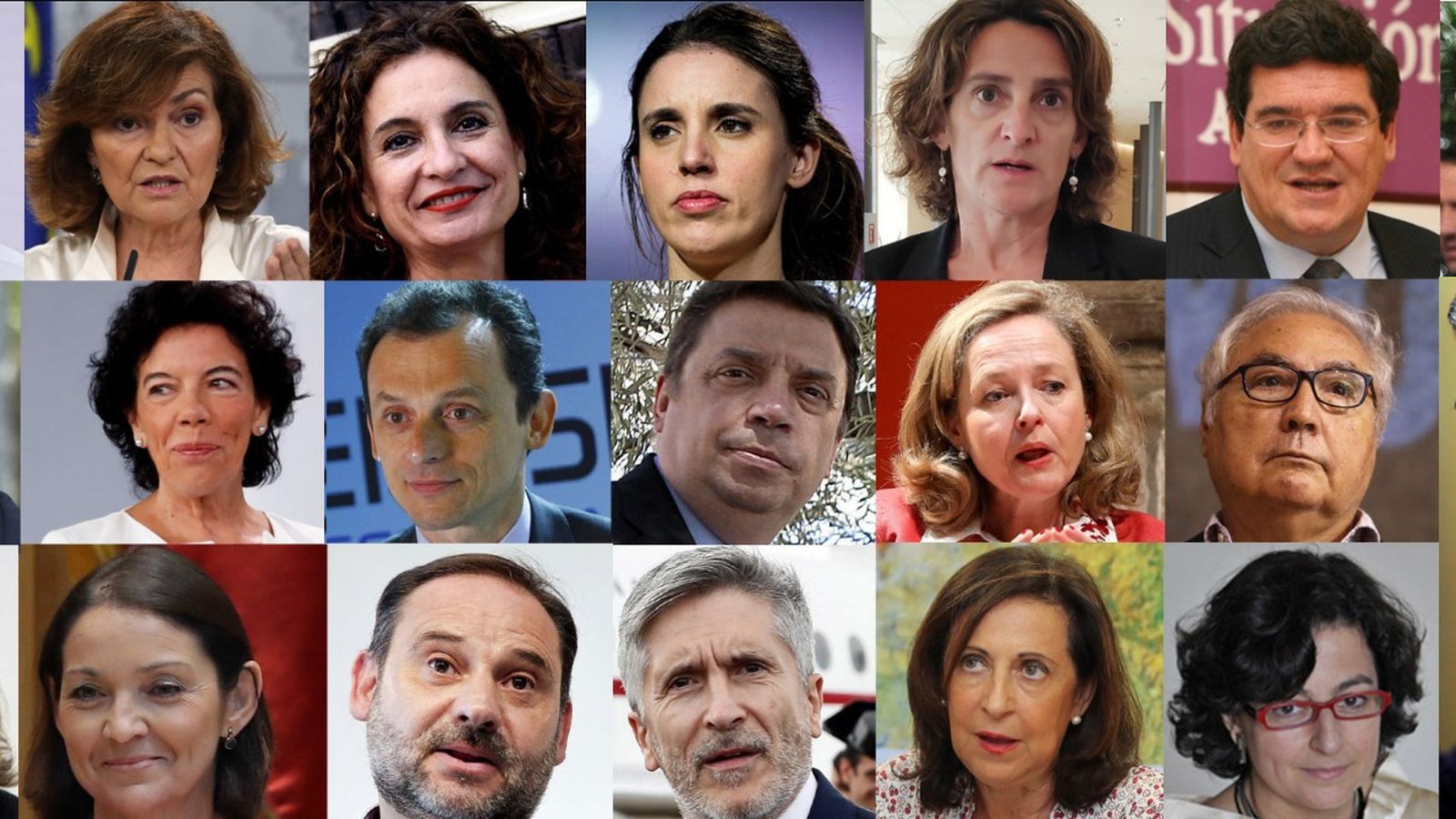 Los ministros conocidos y el presidente.