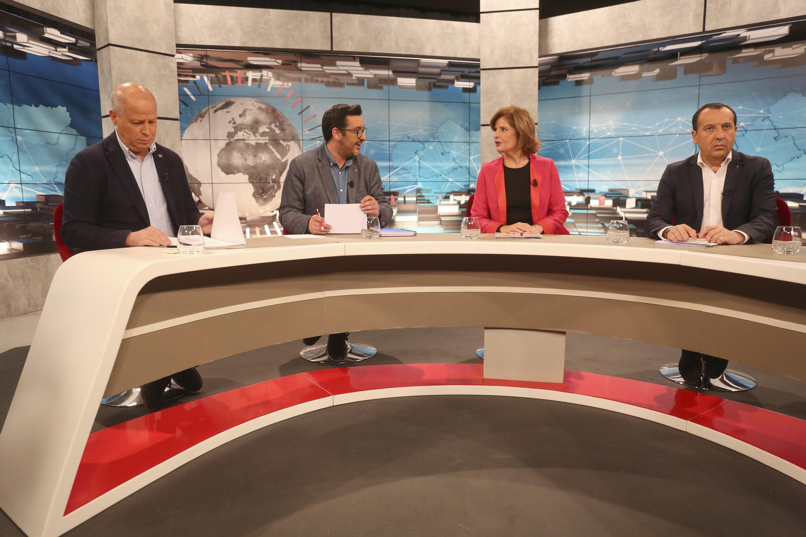 Imbroda (Cs), Ahumada (AA), Oña (PP) y Ruiz Espejo (PSOE) en el debate televisado