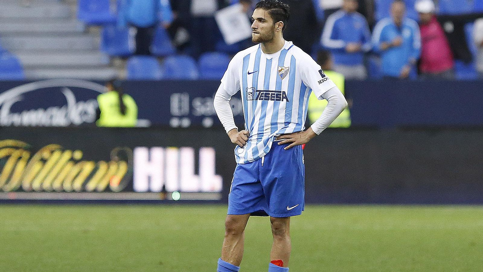 Antoñín, con la camiseta del Málaga