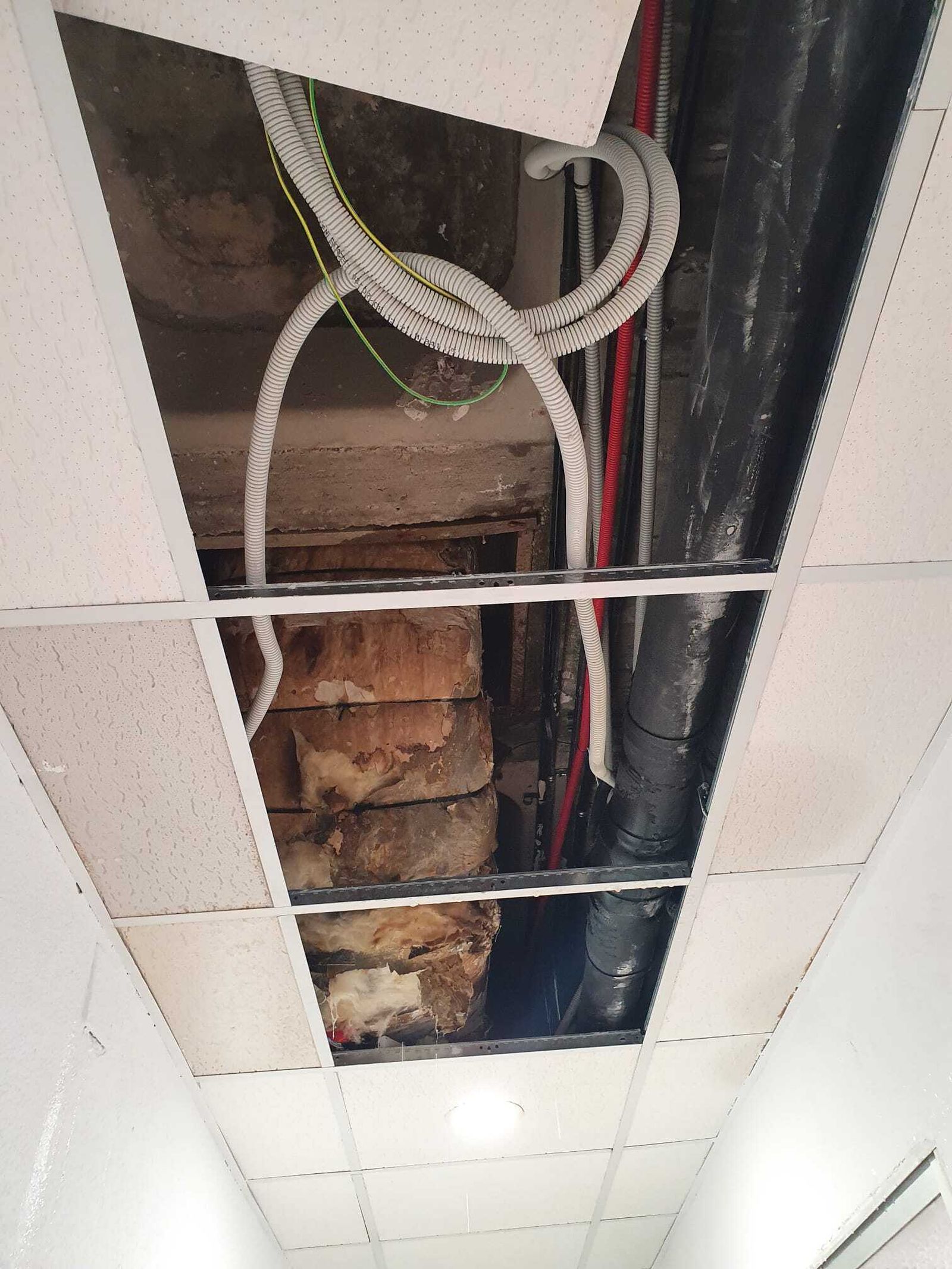 Viga desde la que caía el agua.